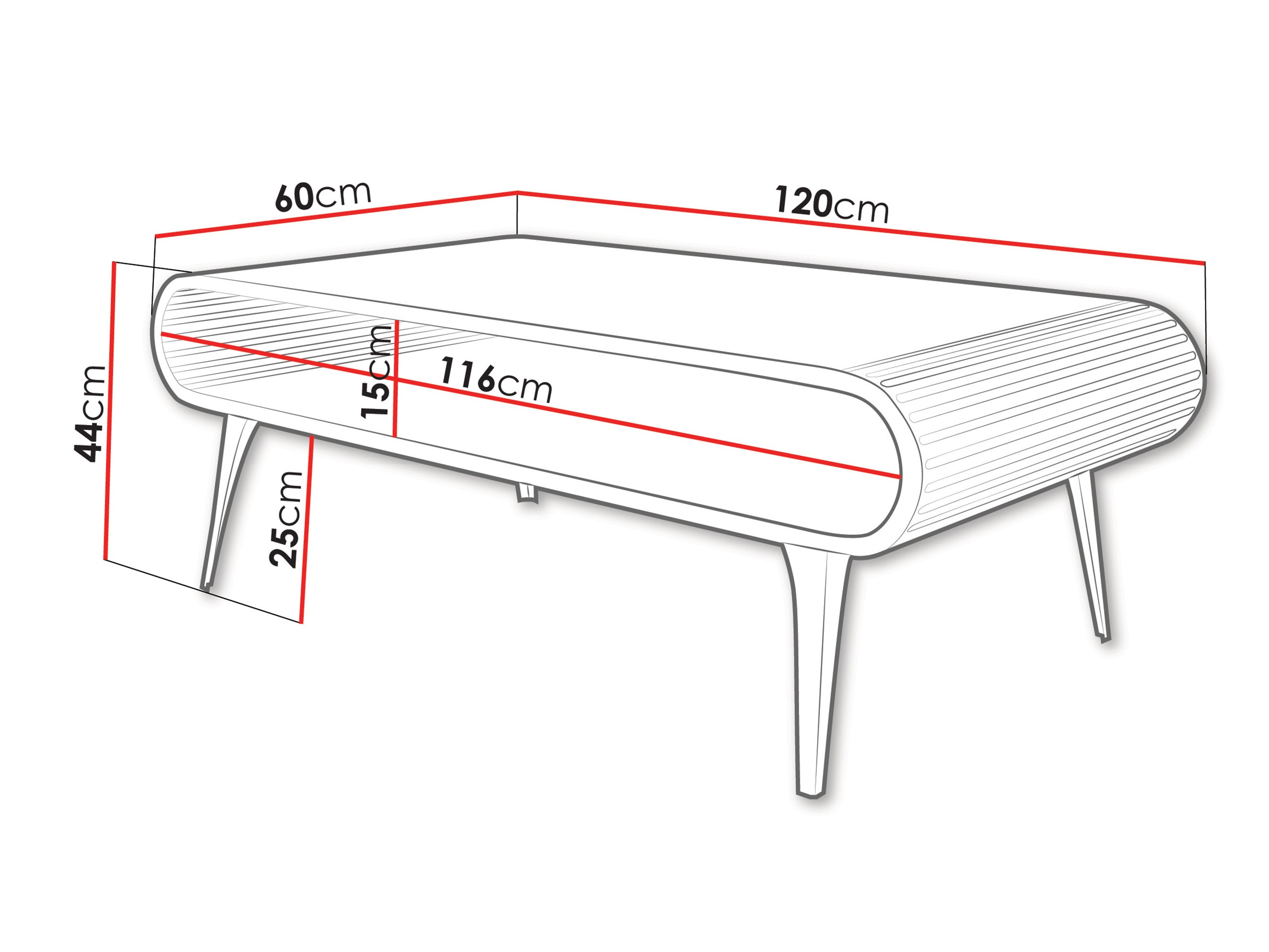 Mesa de centro Oswego 161 (Mármore preto)