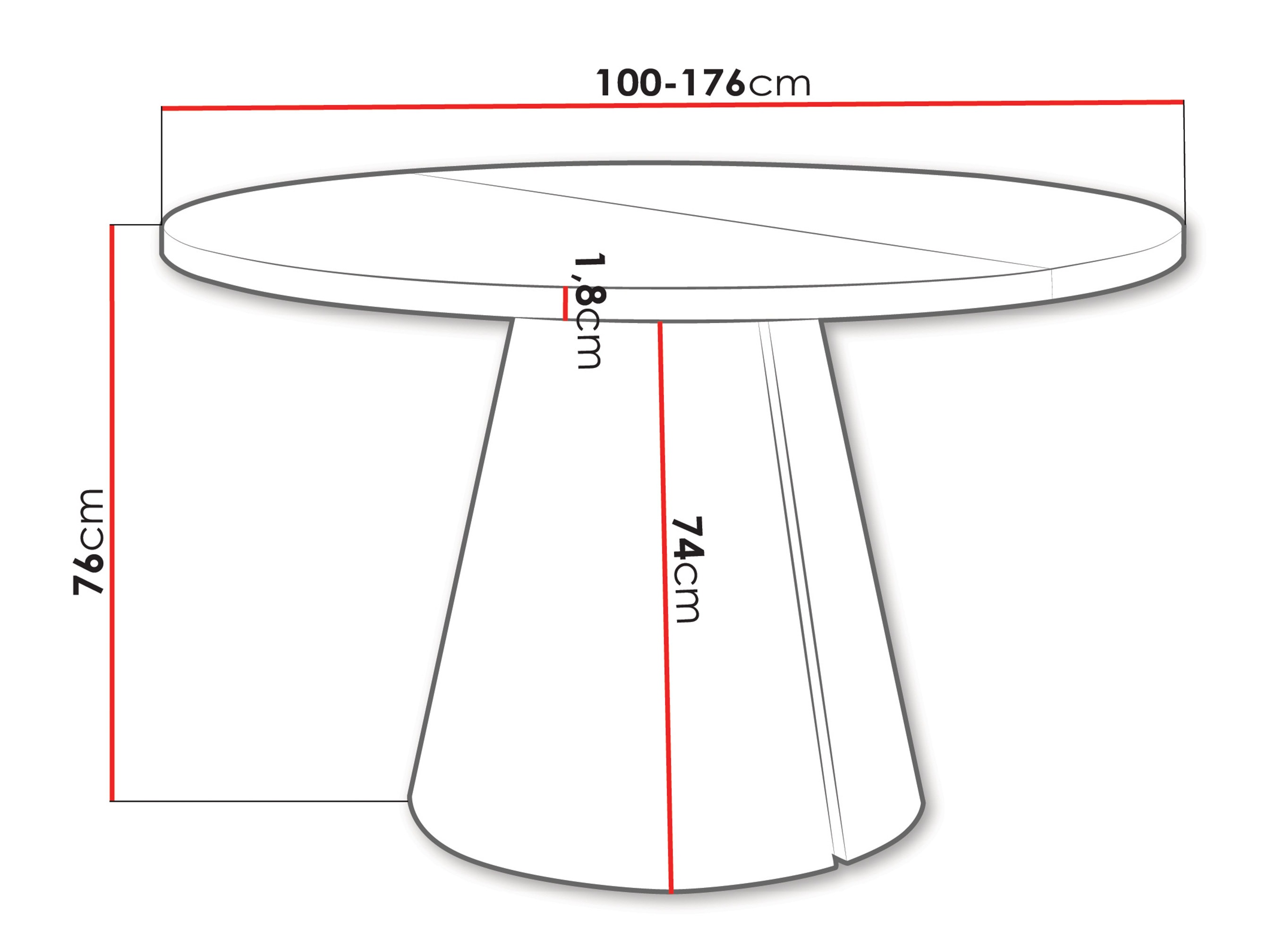 Mesa Oswego 165 (Branco)