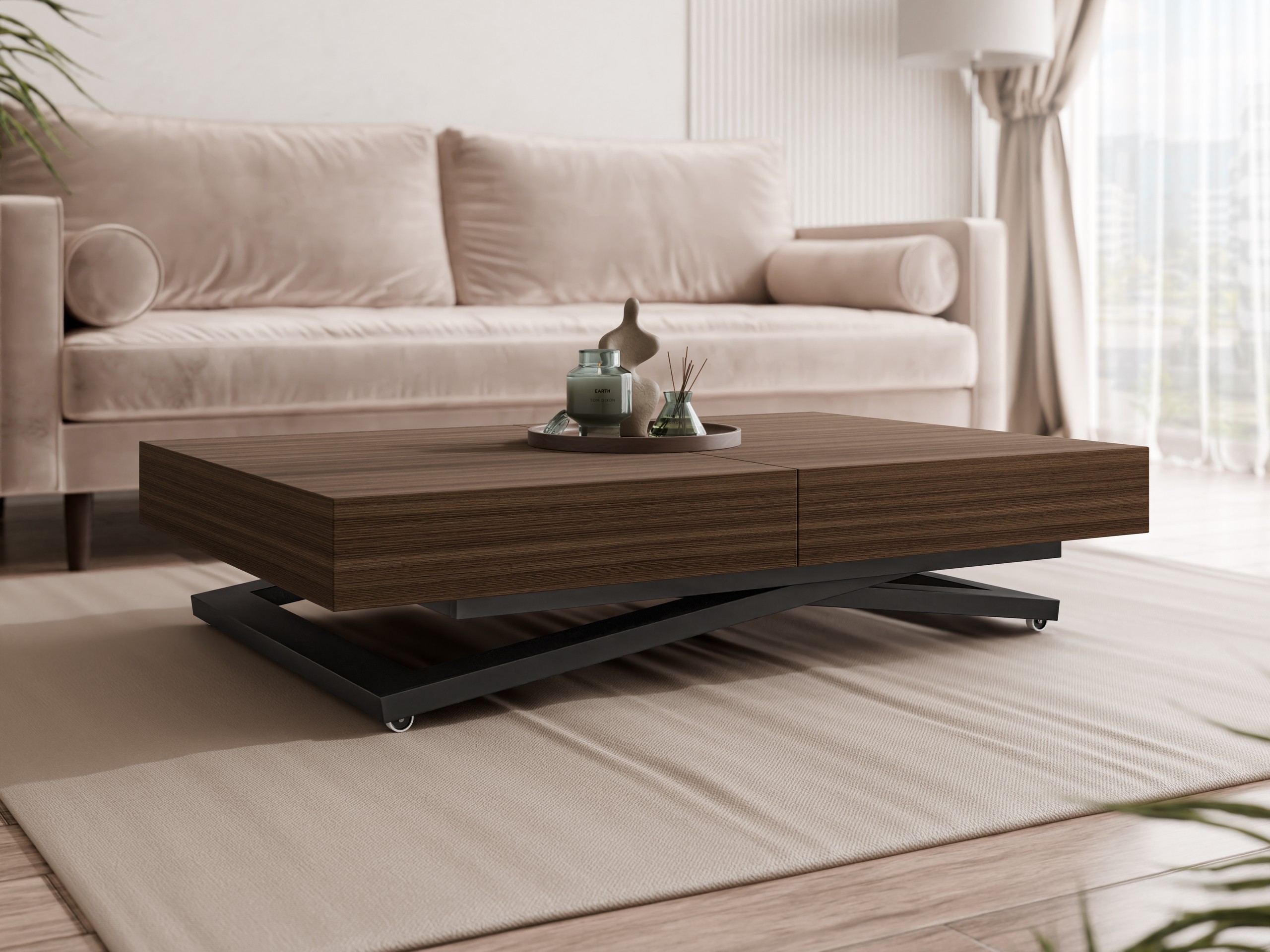 Mesa de centro extensível Oswego 171 (Nogueira)