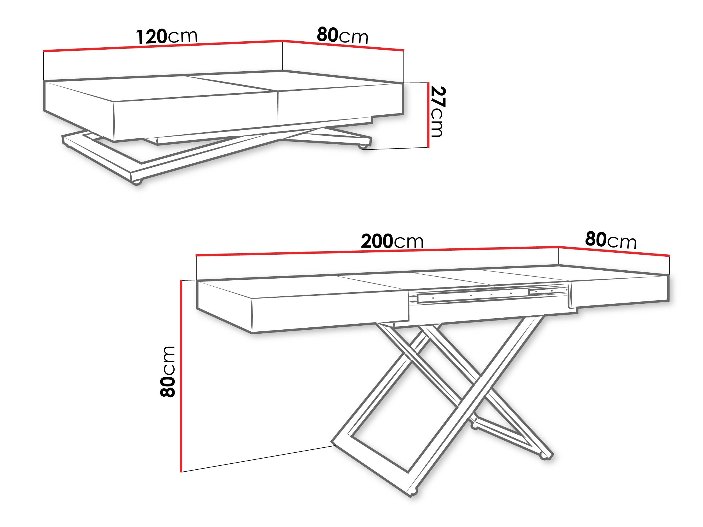 Mesa de centro extensível Oswego 171 (Nogueira)