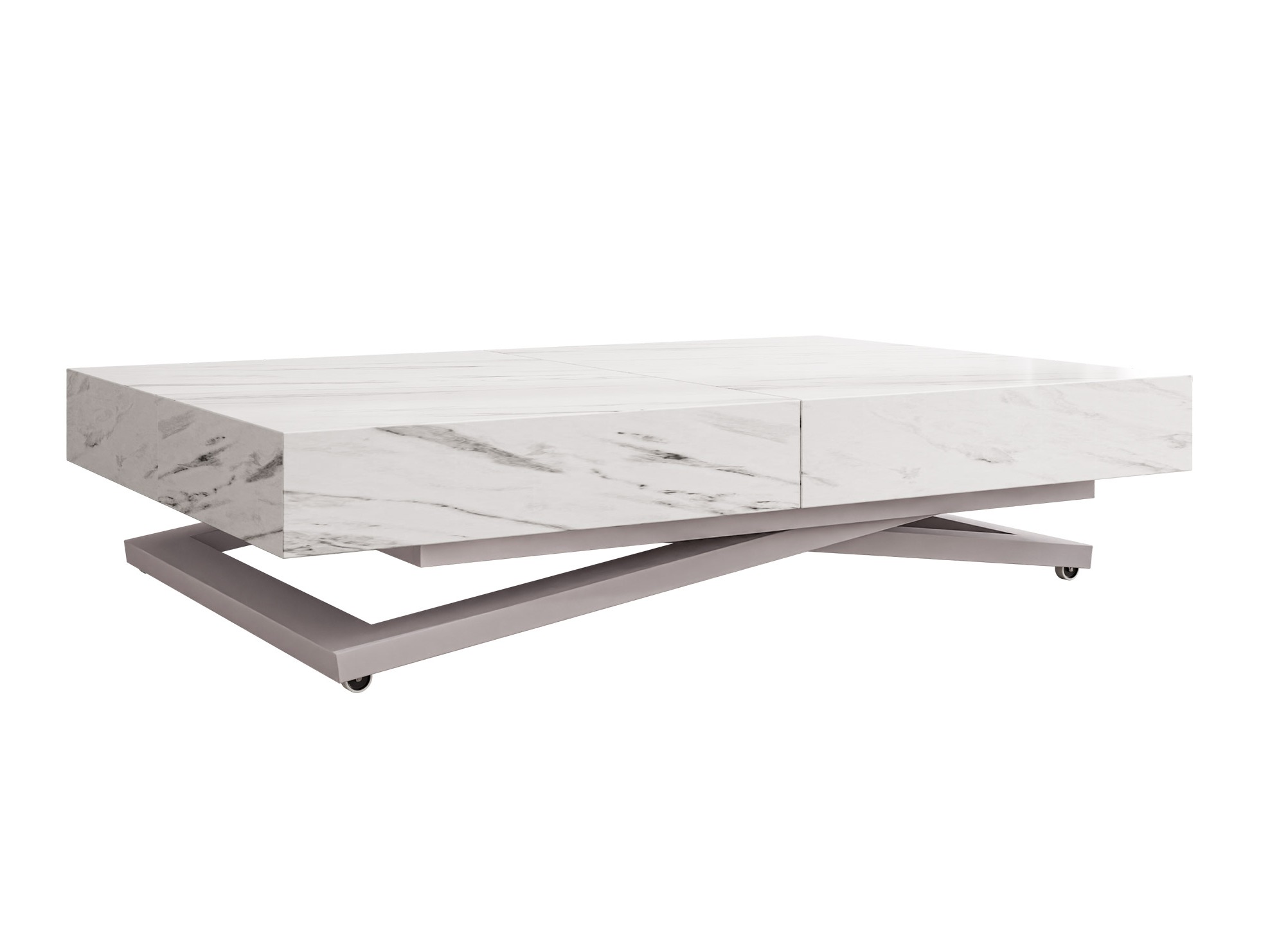 Mesa de centro extensível Oswego 172 (Marmore branco)