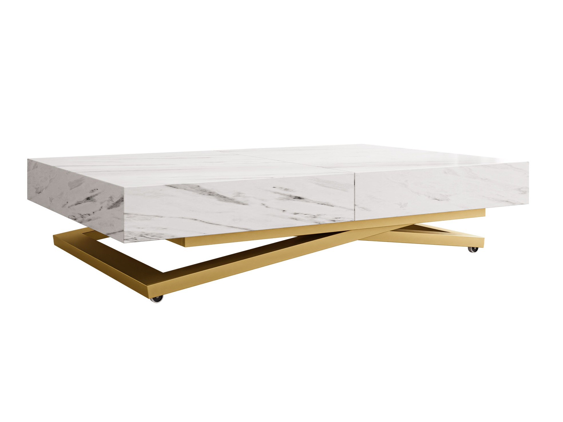 Mesa de centro extensível Oswego 173 (Marmore branco)