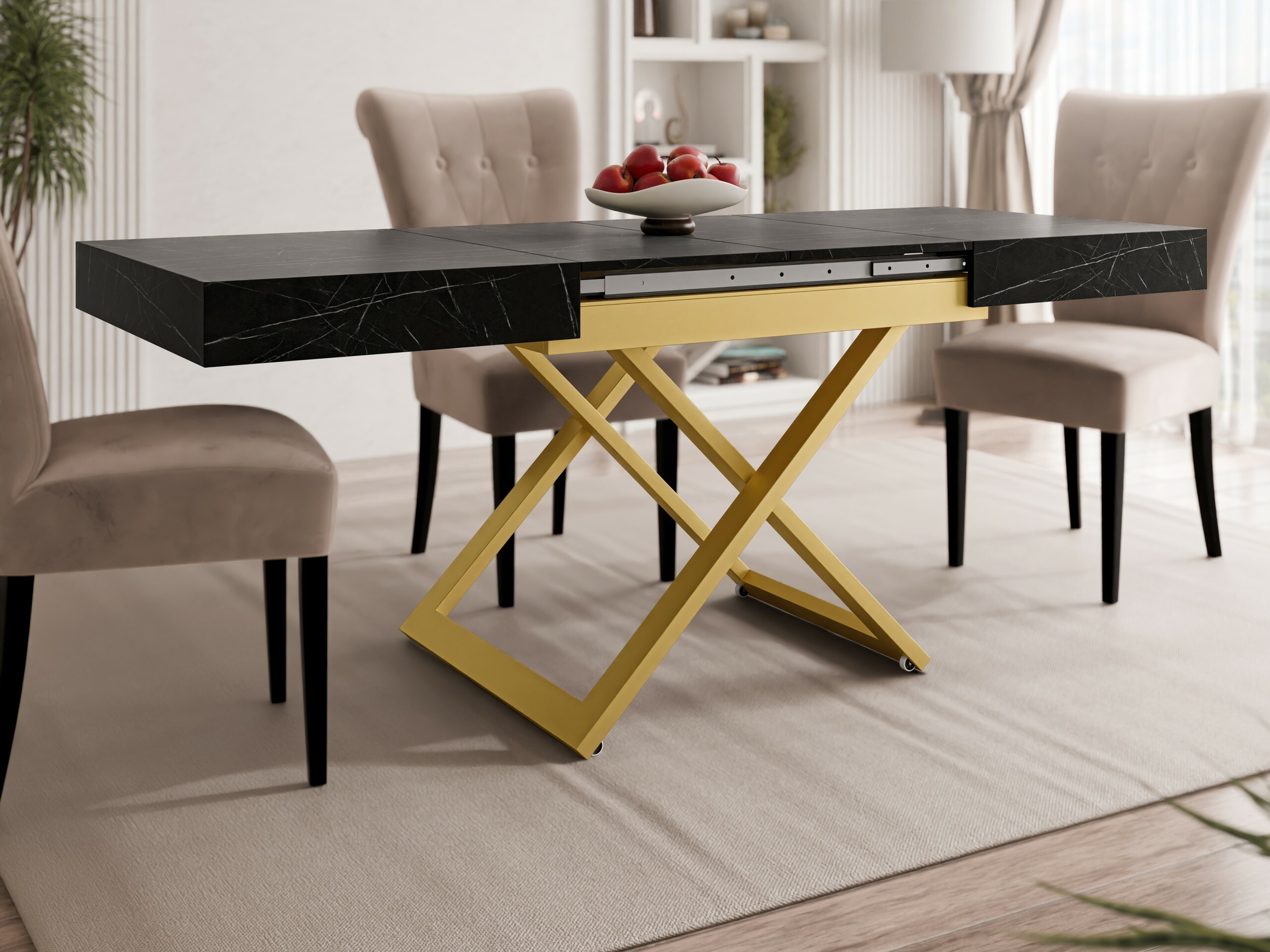 Mesa de centro extensível Oswego 173 (Mármore preto)