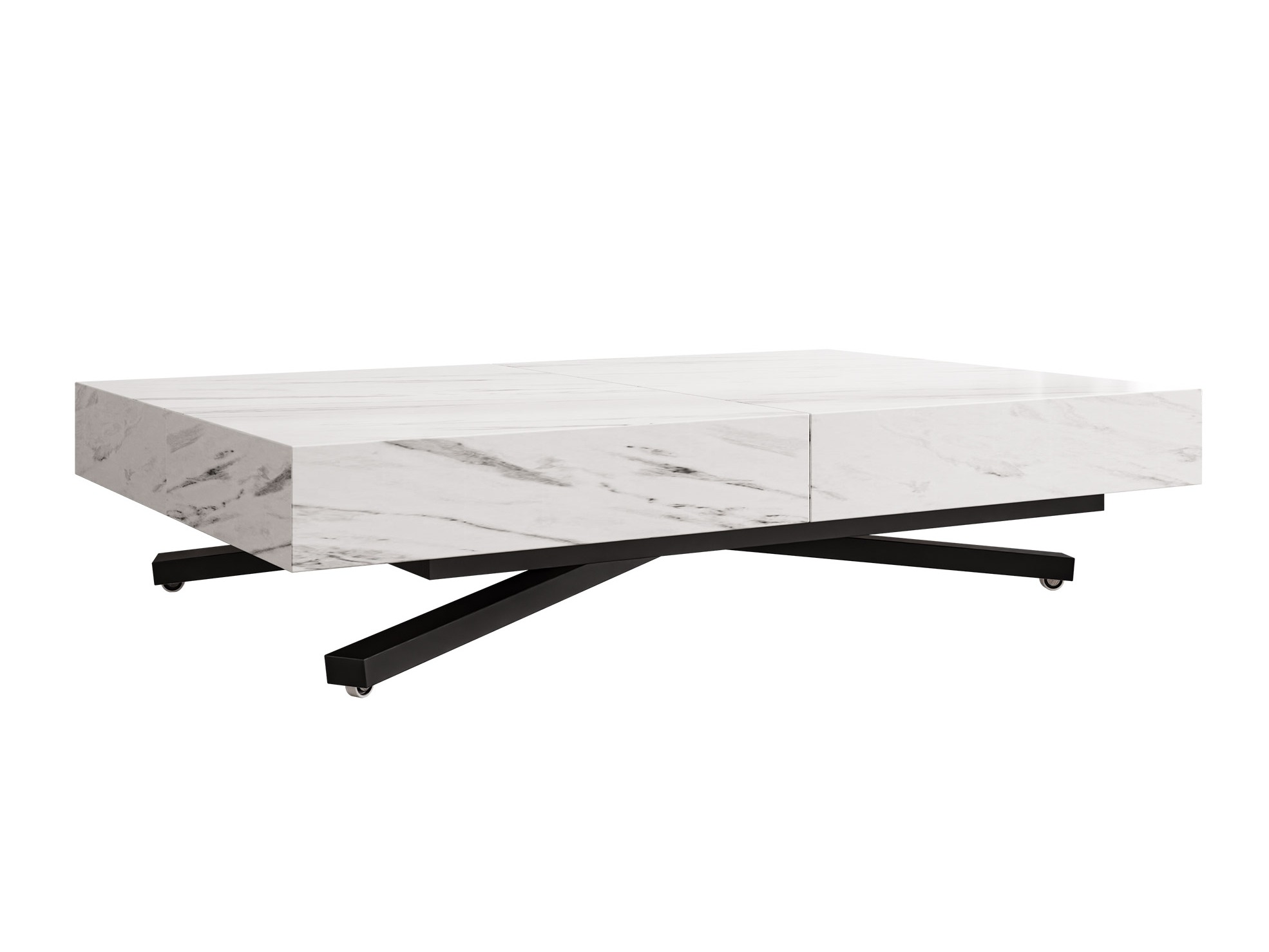Mesa de centro extensível Oswego 176 (Marmore branco)