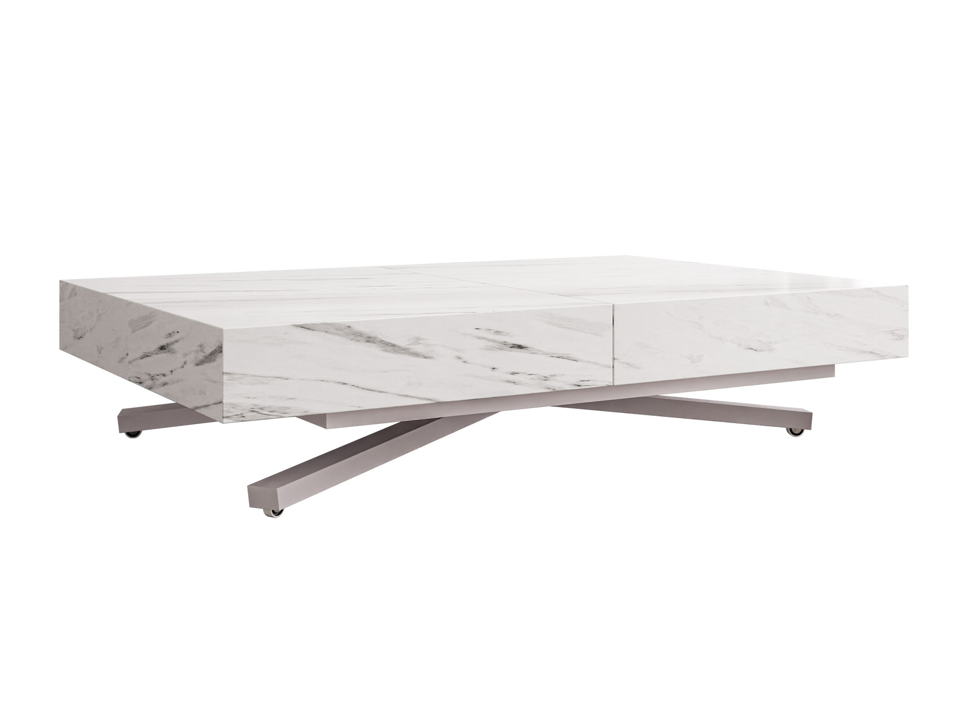 Mesa de centro extensível Oswego 177 (Marmore branco)