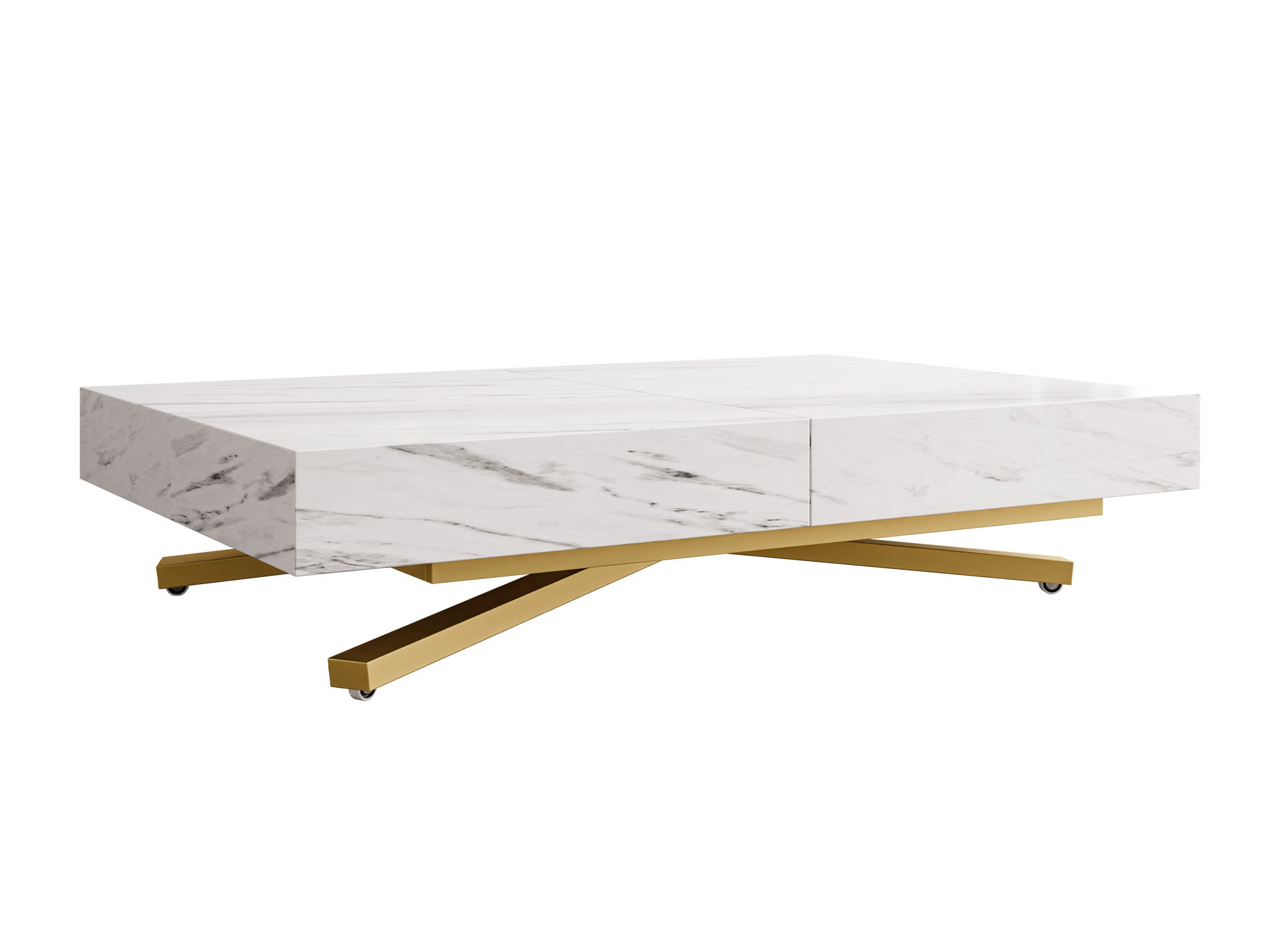 Mesa de centro extensível Oswego 178 (Marmore branco)
