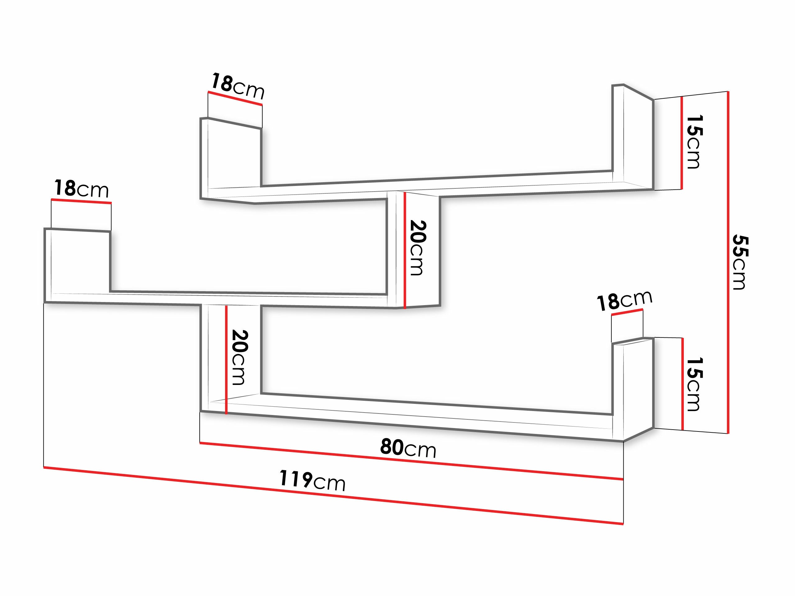Estante de parede Lexicon I (Cimento)