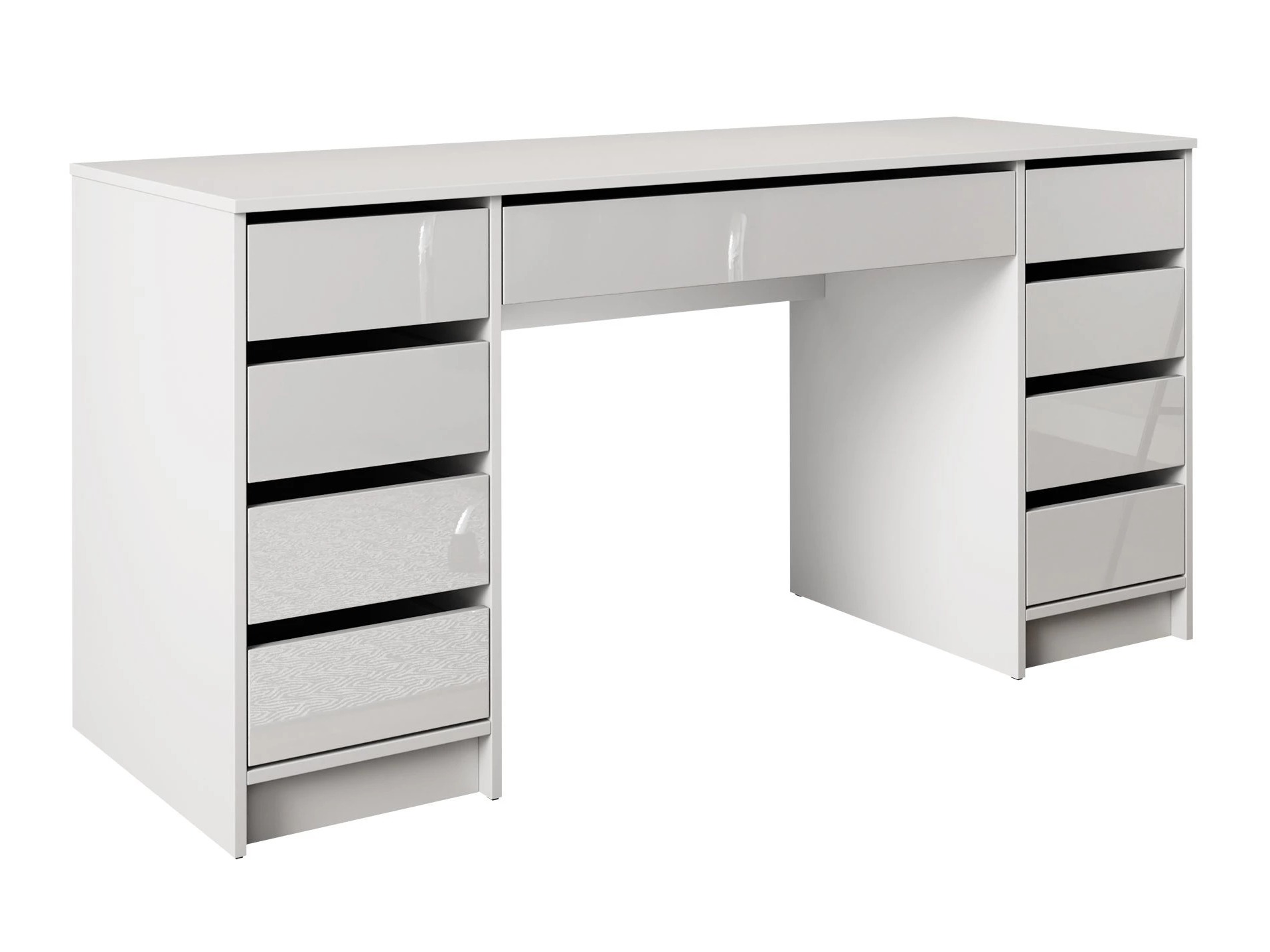 Mesa de escritório Comfivo Terros II (Branco brilhante + Branco)