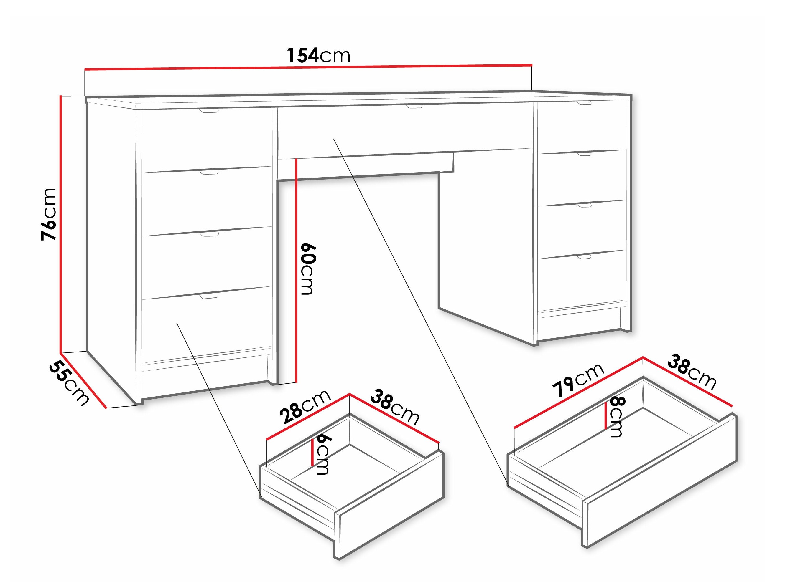 Mesa de escritório Comfivo Larmire 110 (Branco)