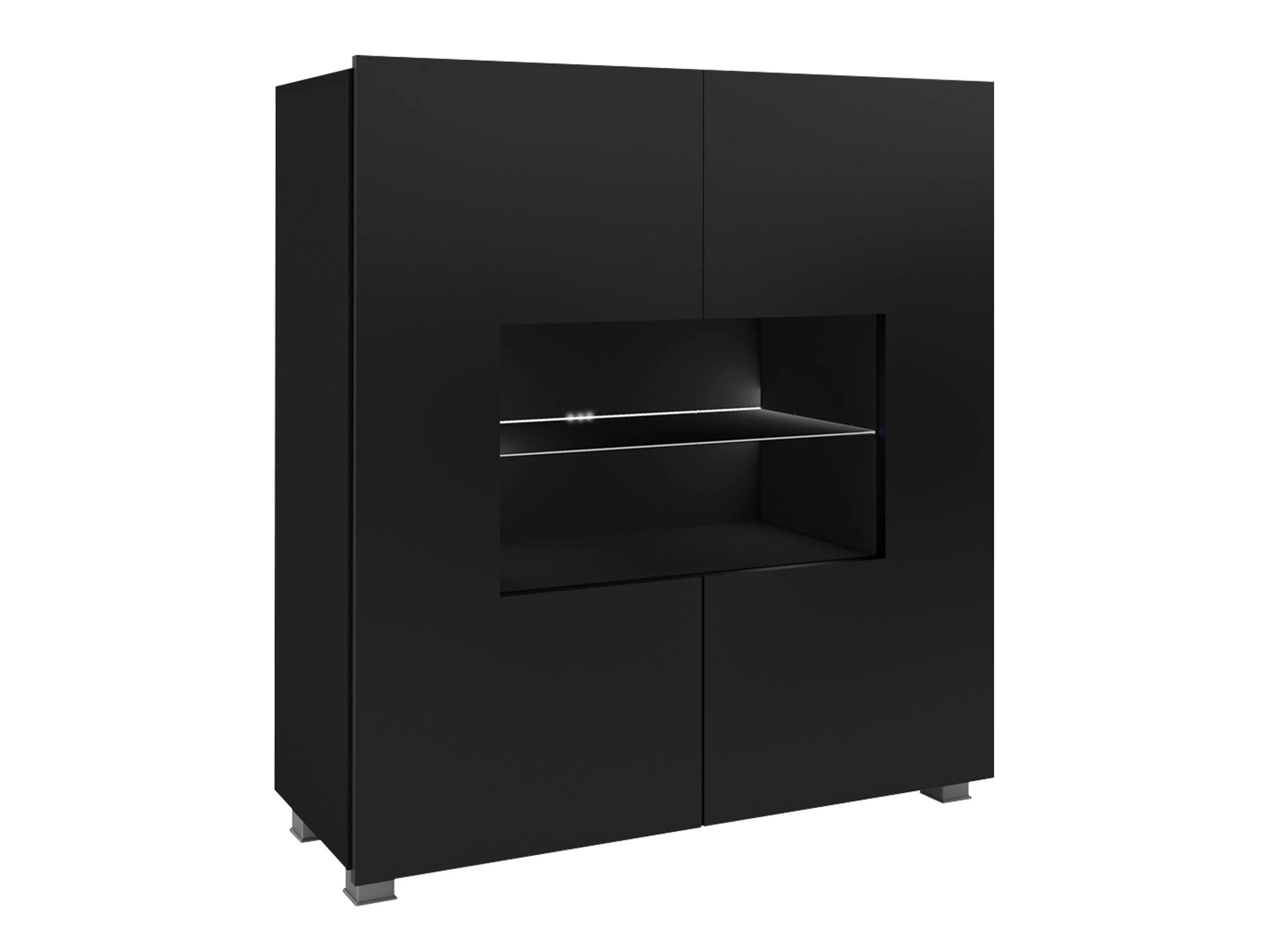 Aparador Remus (Preto + Preto brilhante)