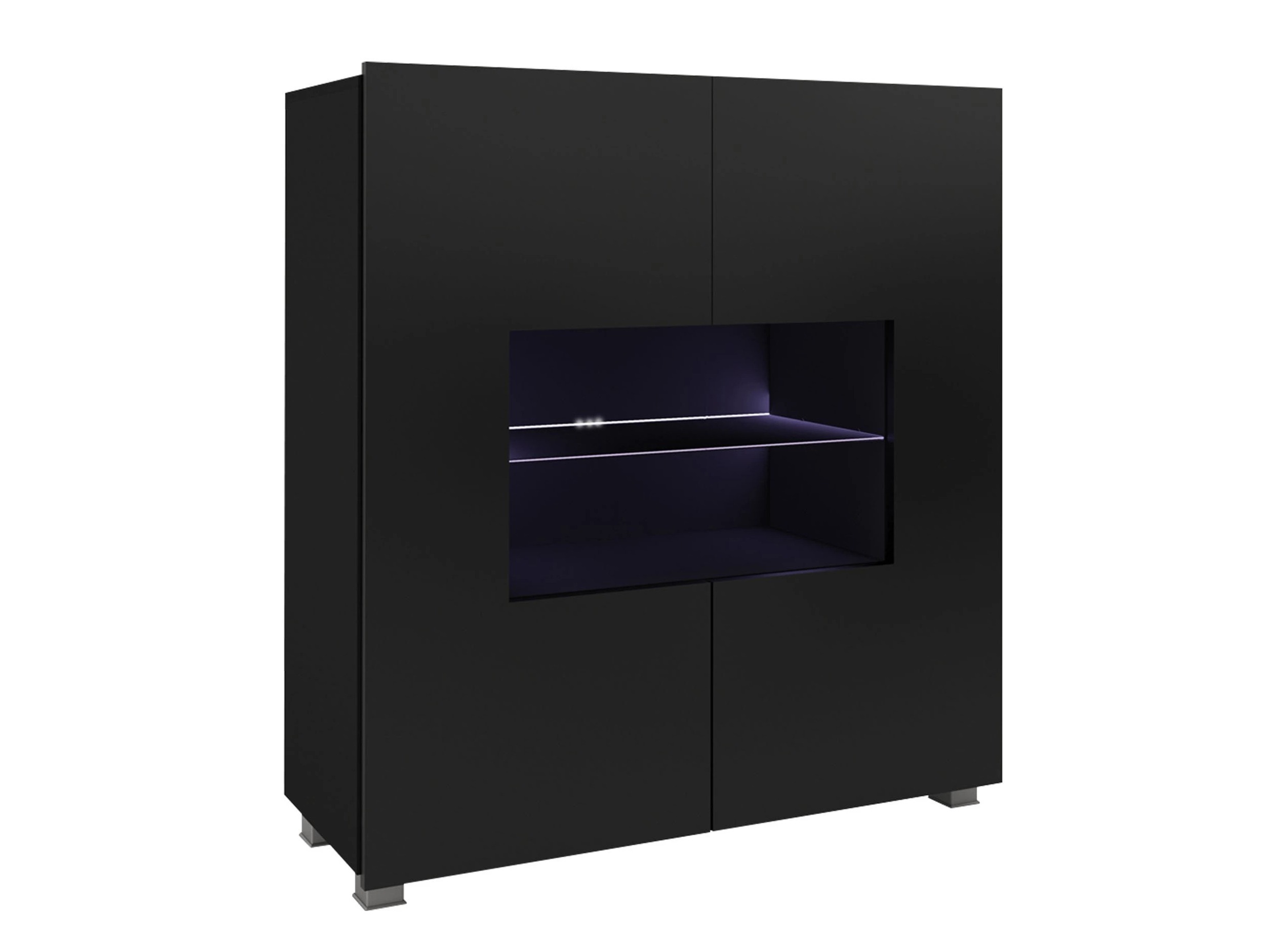 Aparador Remus (Preto + Preto brilhante)