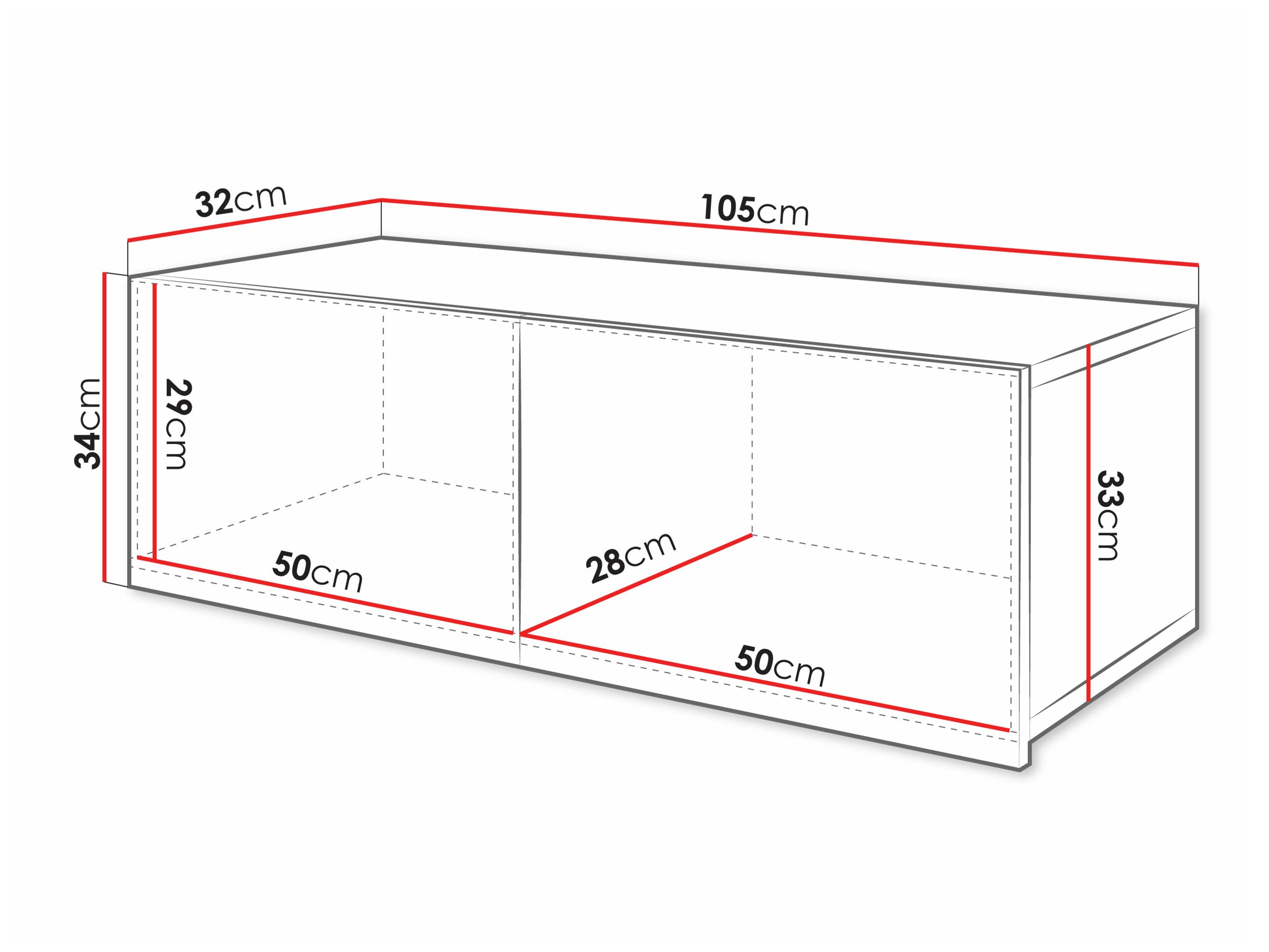 Armário suspenso Remus (Preto + Preto brilhante)