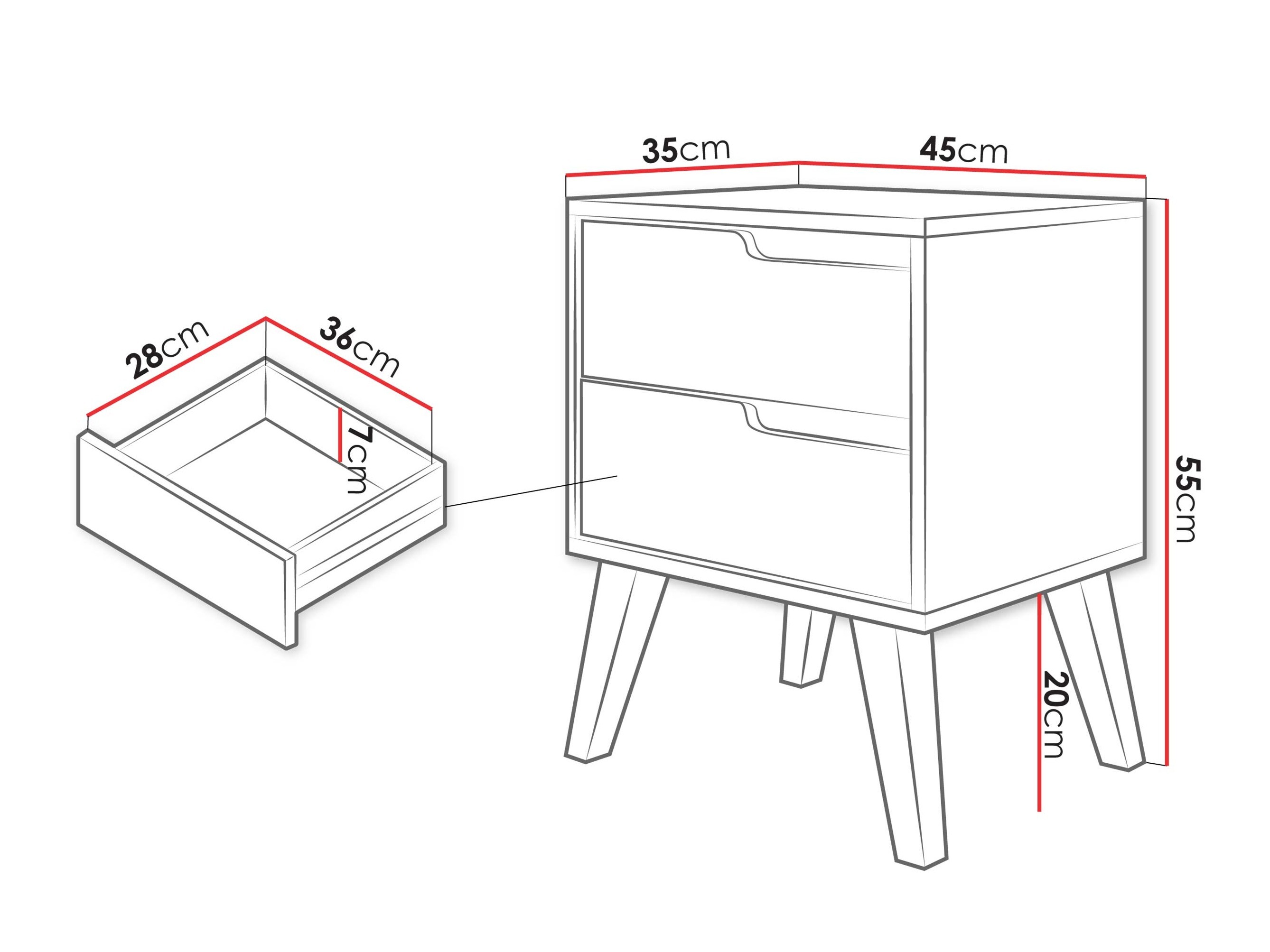 Mesa de cabeceira Otis (Caxemira)