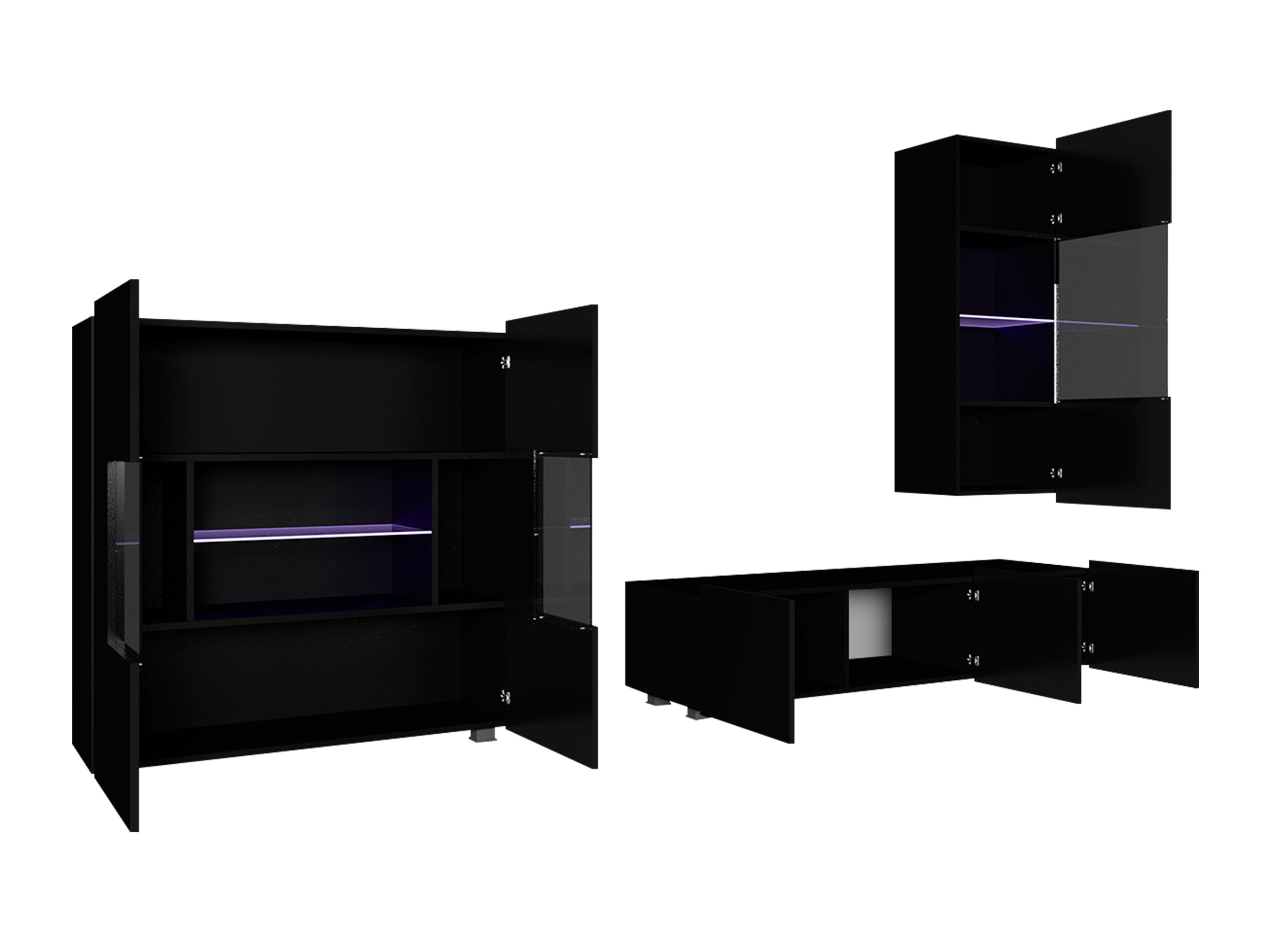 Conjunto para sala de estar Remus VII (Branco + Branco brilhante)