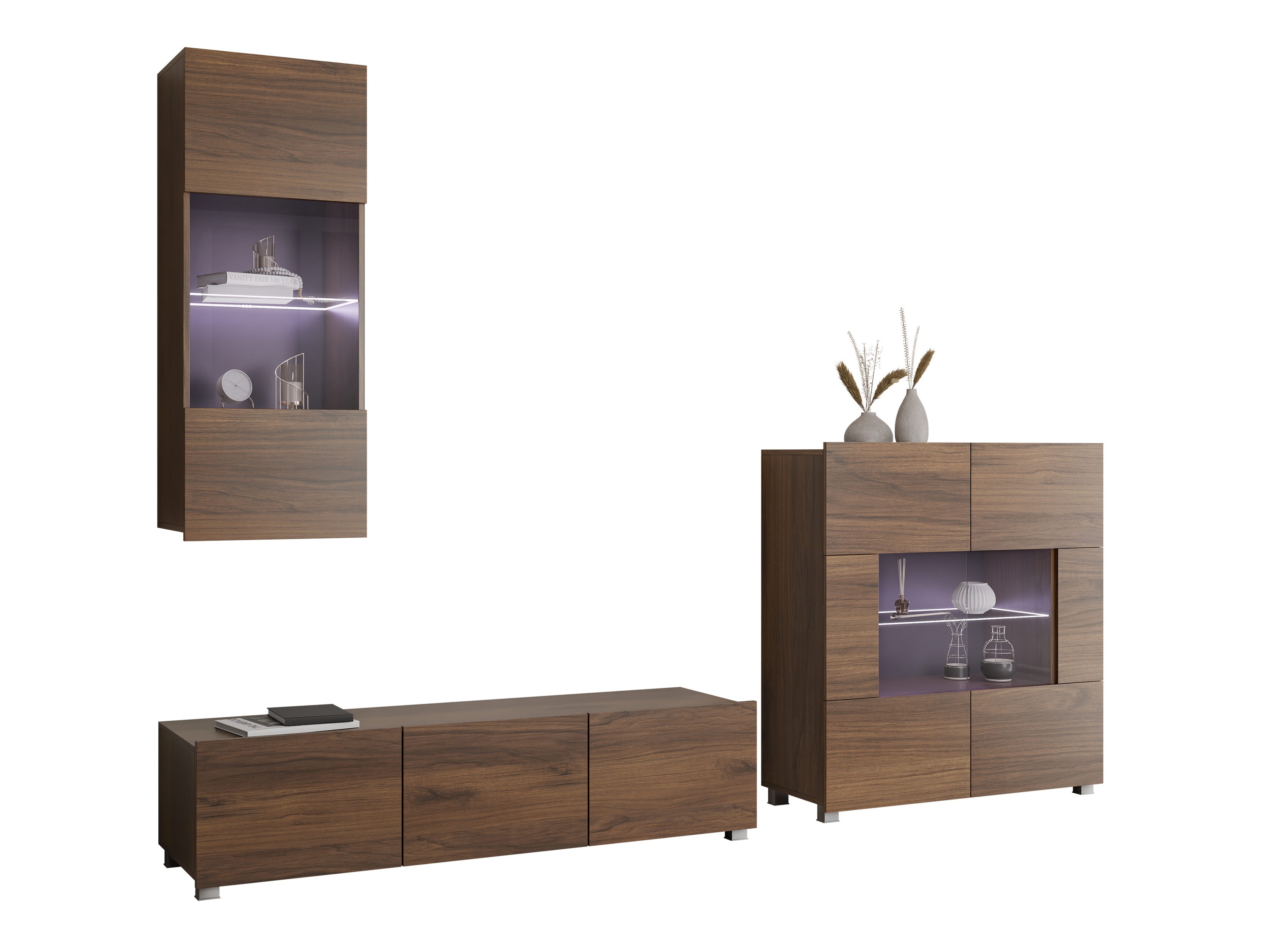 Conjunto para sala de estar Remus VII (Nogueira)