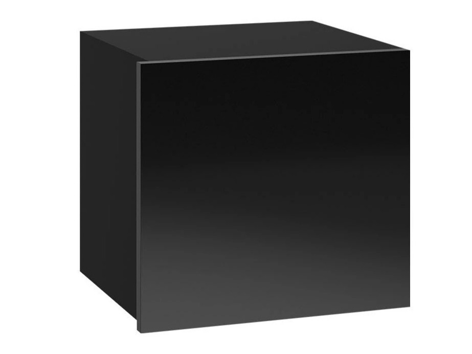 Armário suspenso Remus II (Preto + Preto brilhante)
