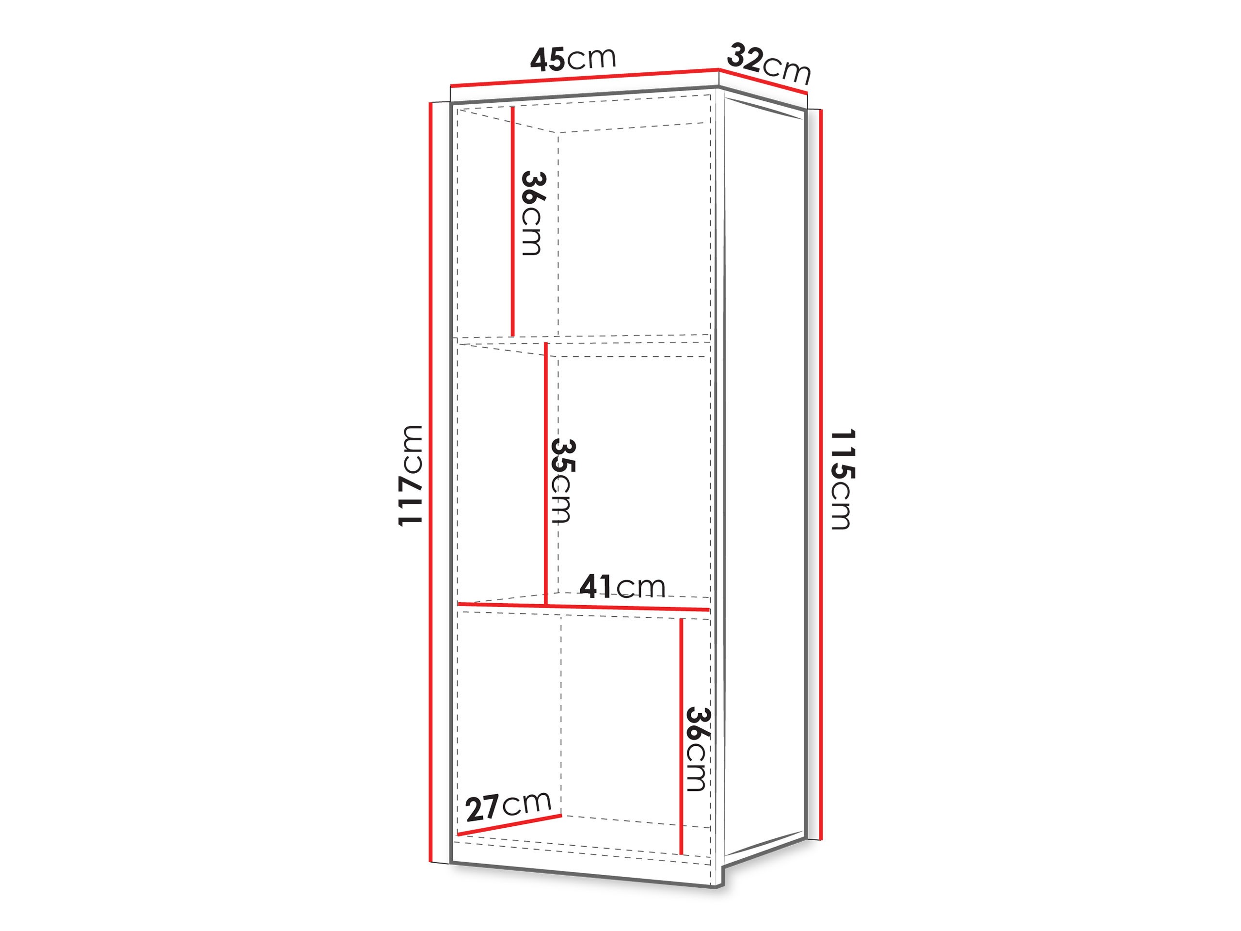Armário suspenso Remus III (Preto + Preto brilhante)