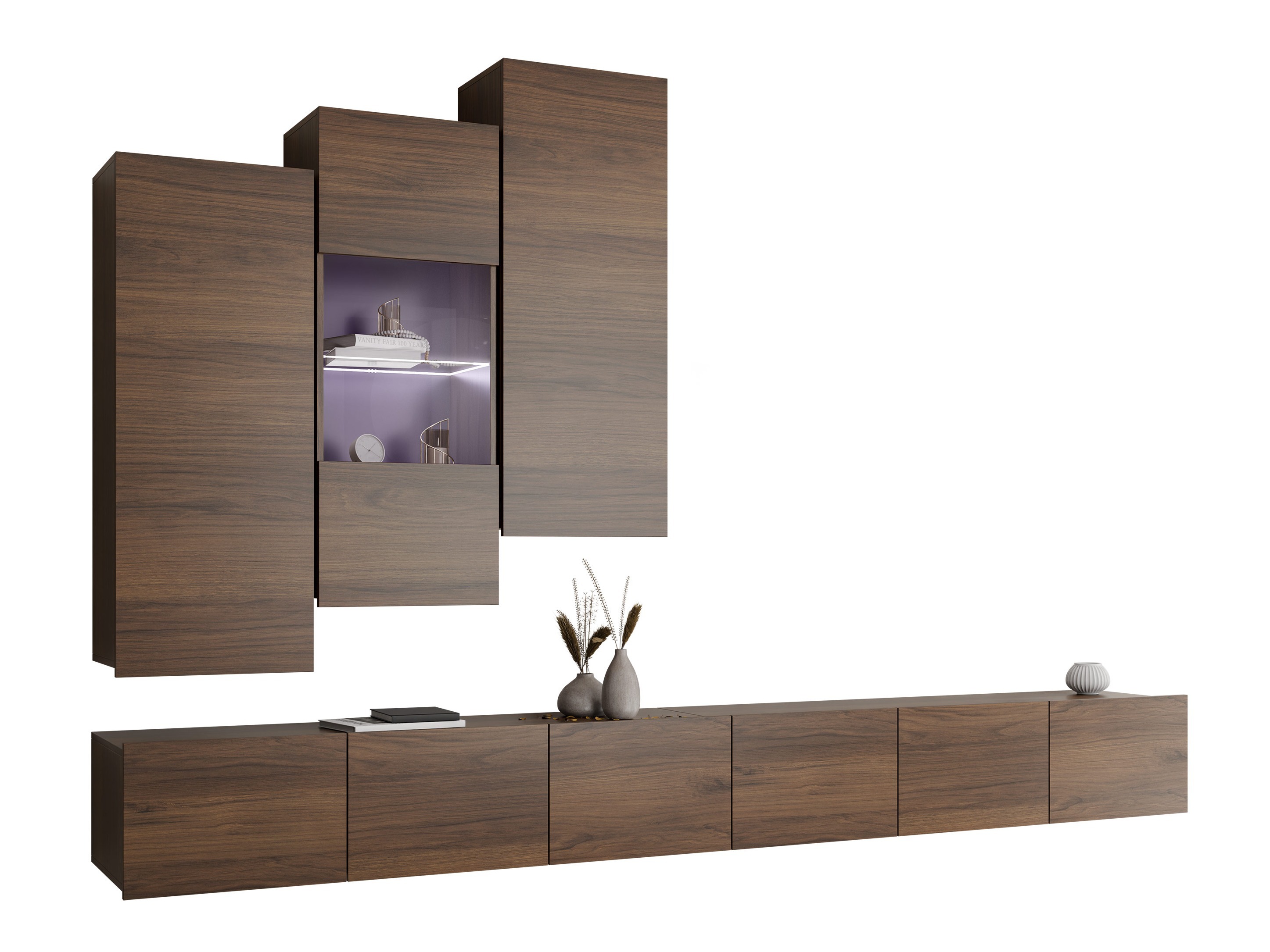 Conjunto para sala de estar Remus XVII (Nogueira)