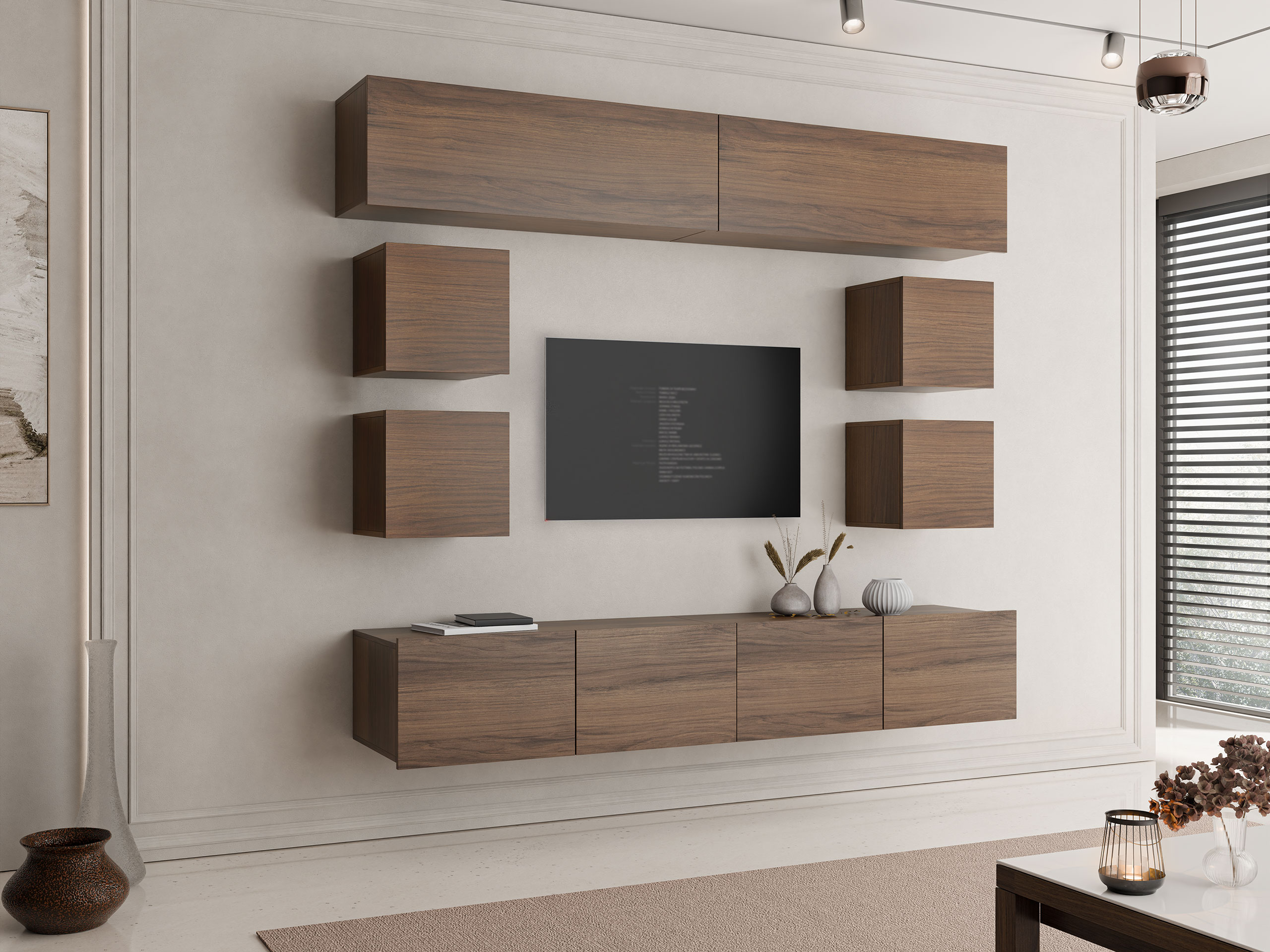 Conjunto para sala de estar Remus XVI (Nogueira)