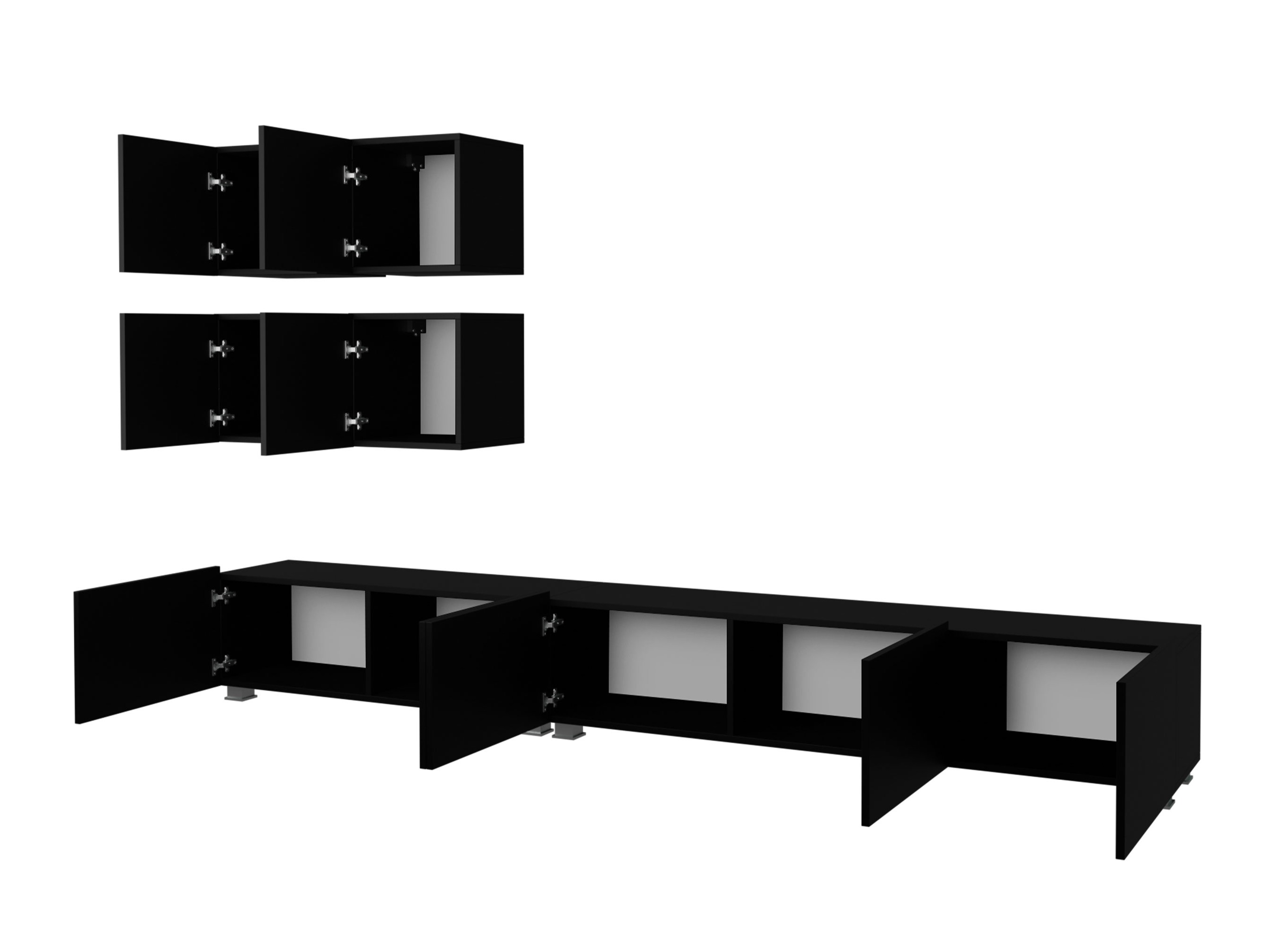 Conjunto para sala de estar Remus XVIII (Branco + Branco brilhante)