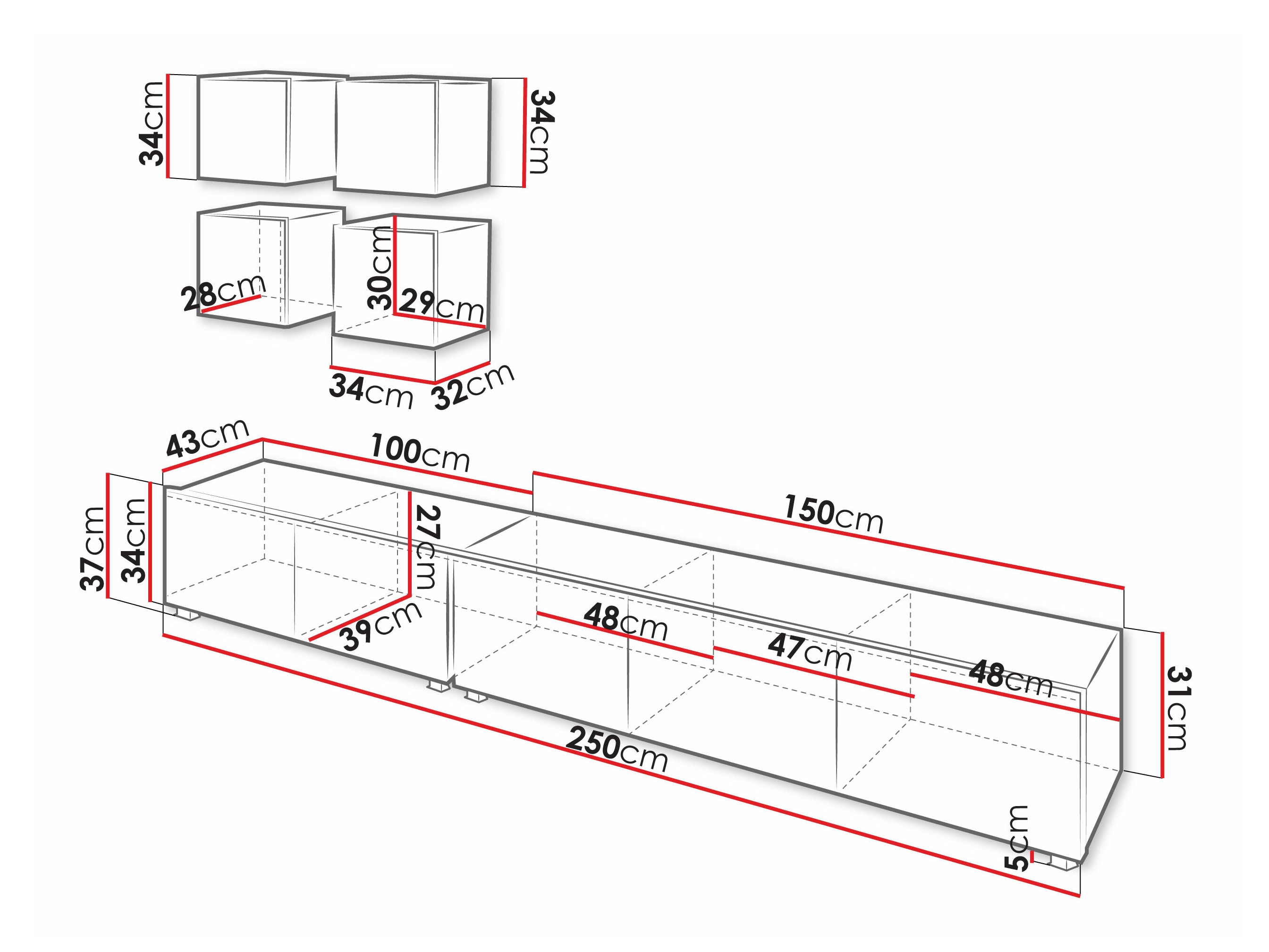 Conjunto para sala de estar Remus XVIII (Branco + Branco brilhante)
