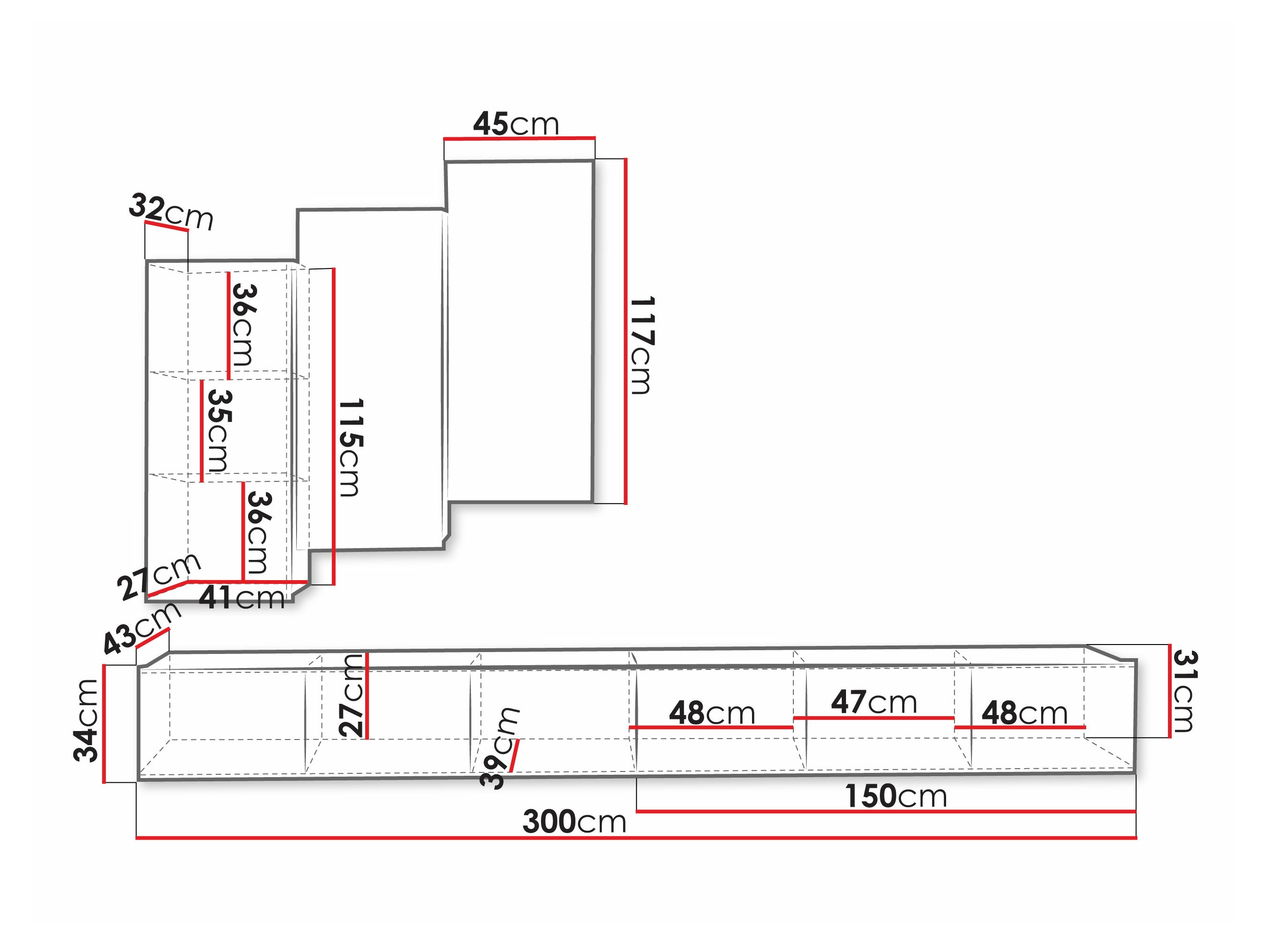 Conjunto para sala de estar Remus XX (Branco)