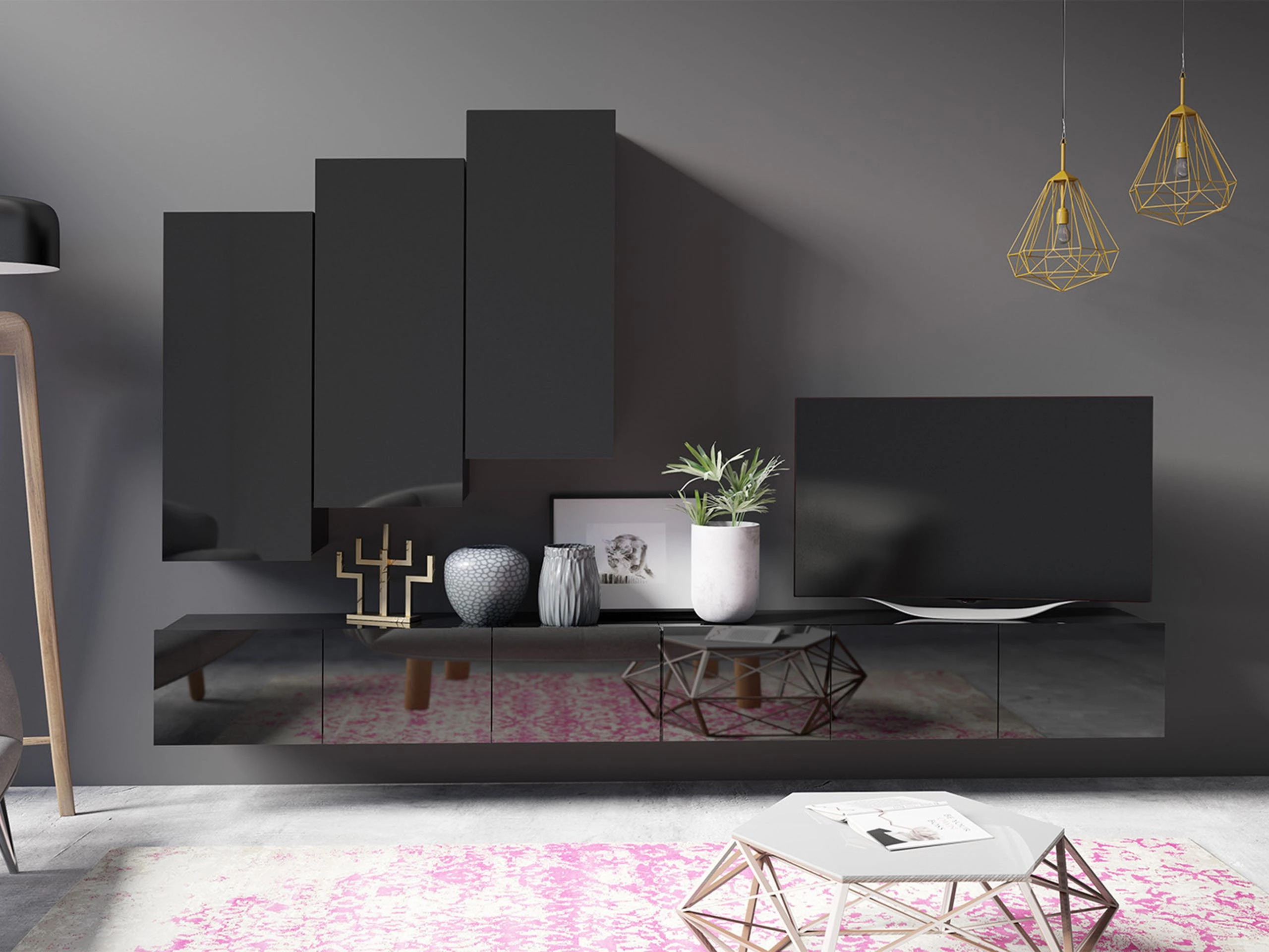 Conjunto para sala de estar Remus XX (Preto)