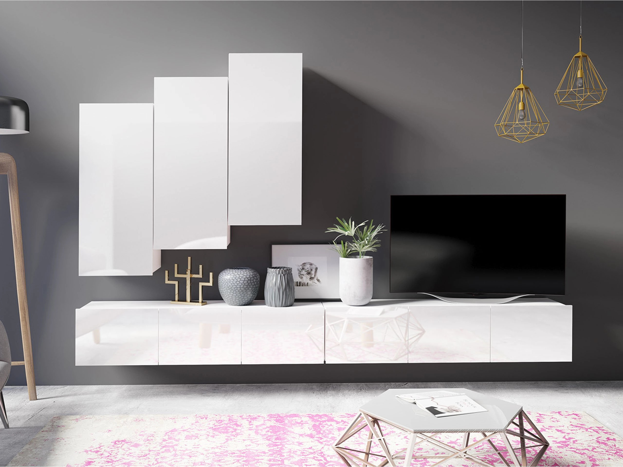 Conjunto para sala de estar Tivdalu 131 (Branco)