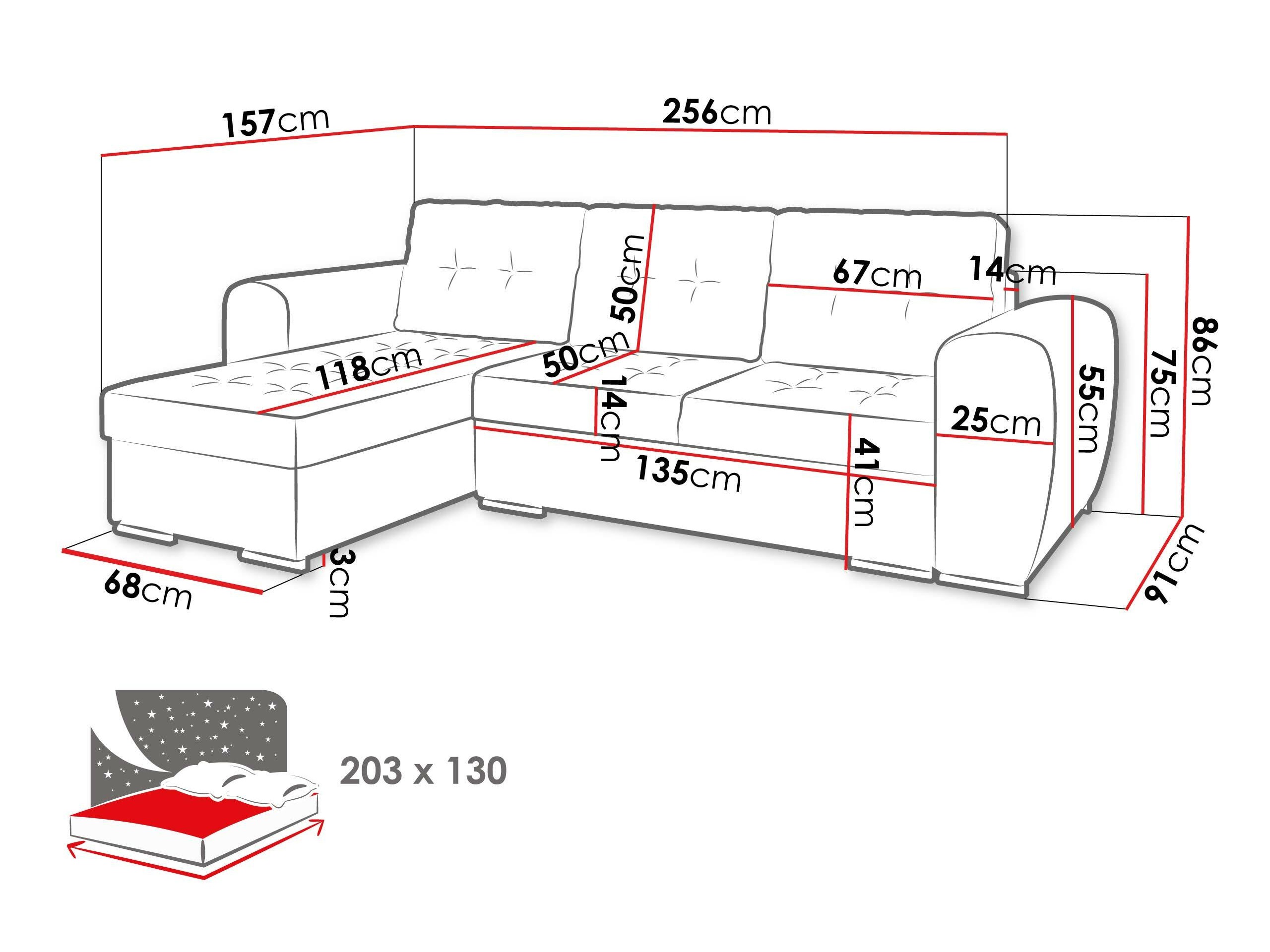 Sofá de canto Muncie 109 (Monolith 09)