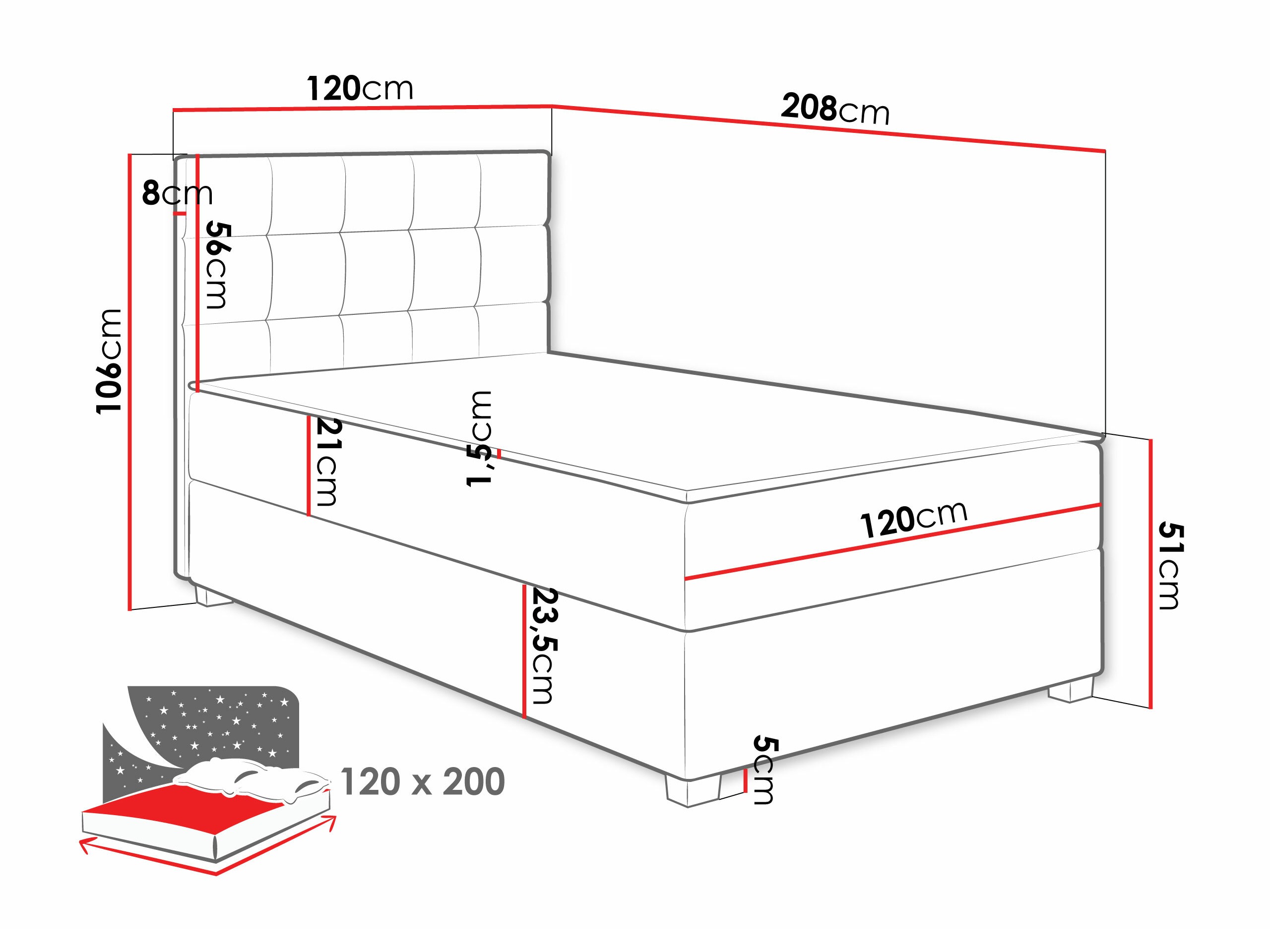 Cama continental Sanford 107 (Manila 02)