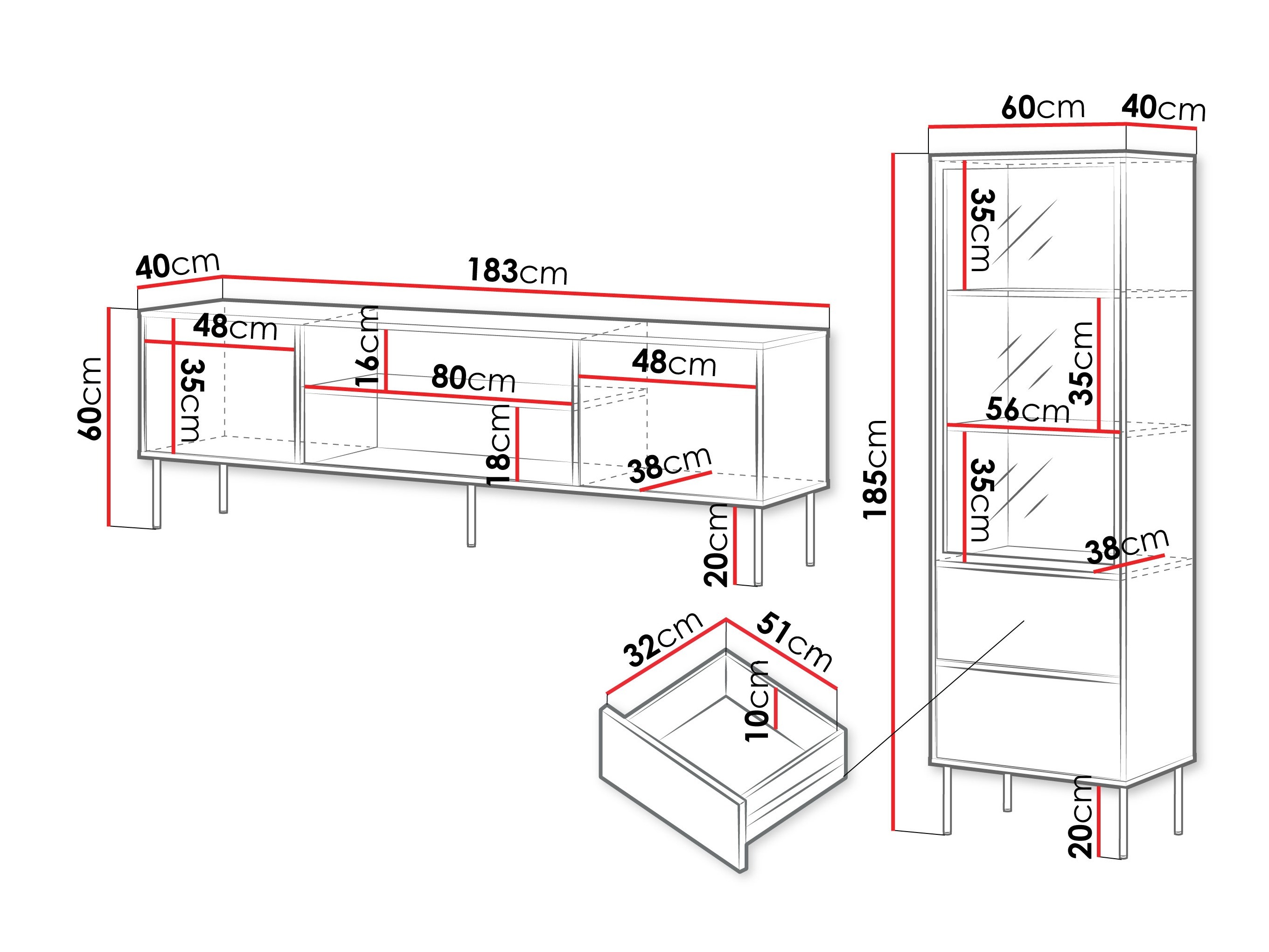 Conjunto para sala de estar Merevai 107 (Caxemira)