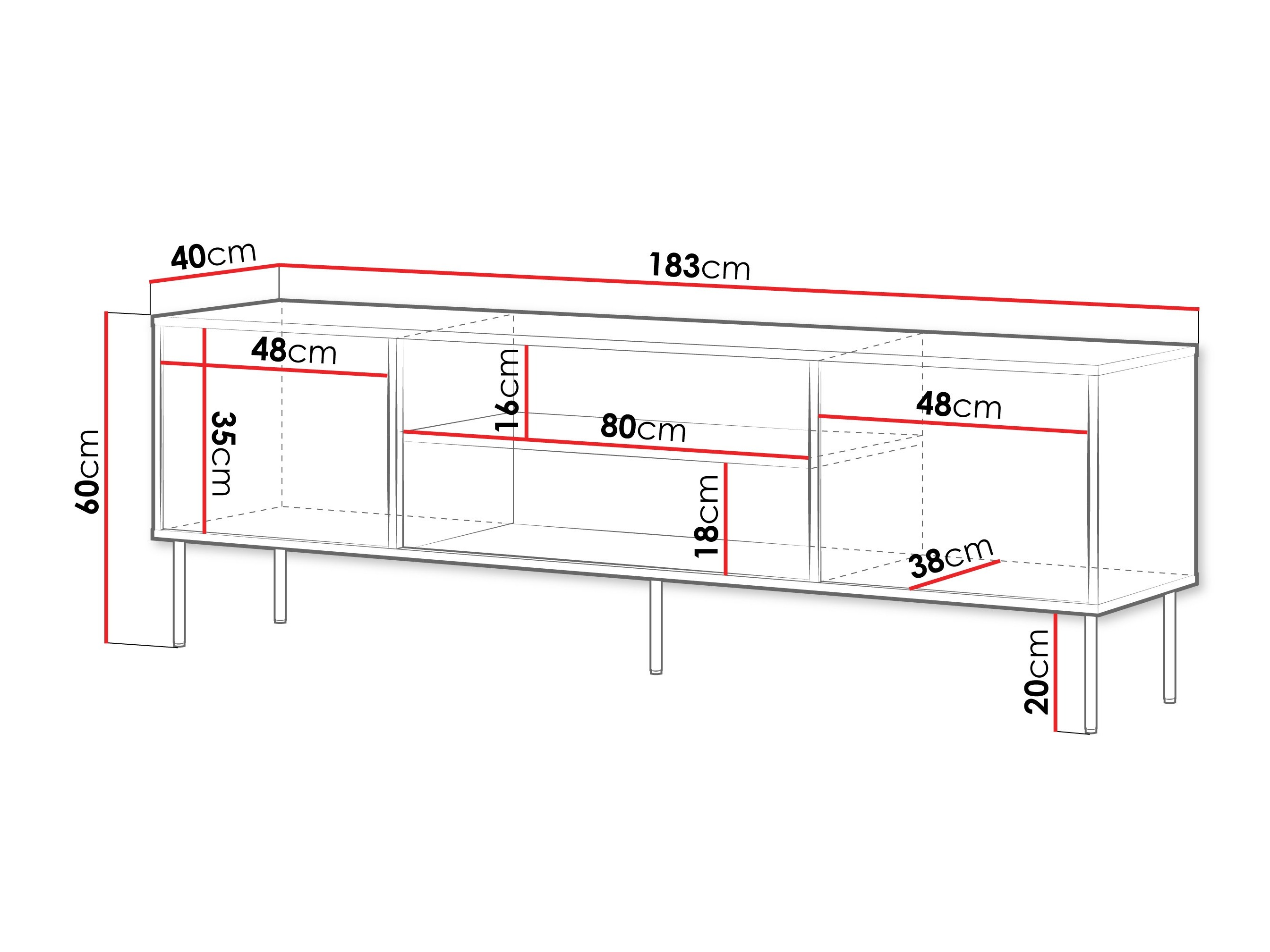 Móvel de TV Merevai 104 (Caxemira)