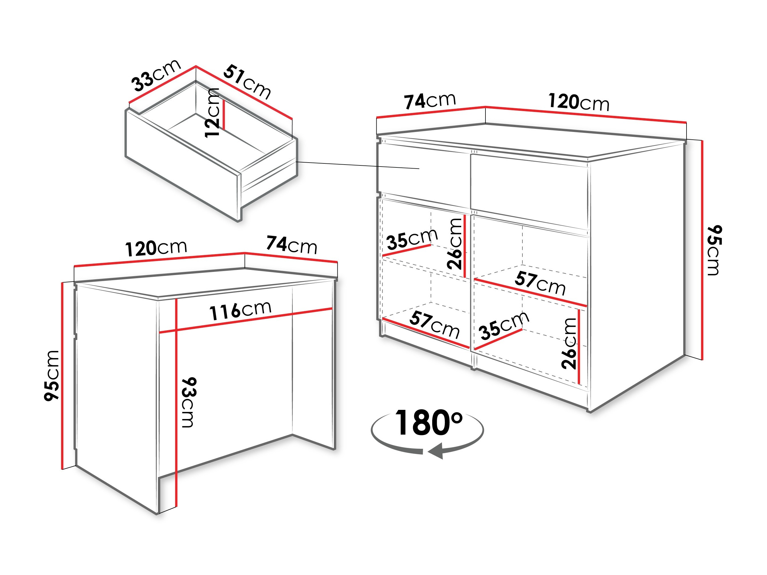 Ilha de cozinha Comfivo 504 (Branco)