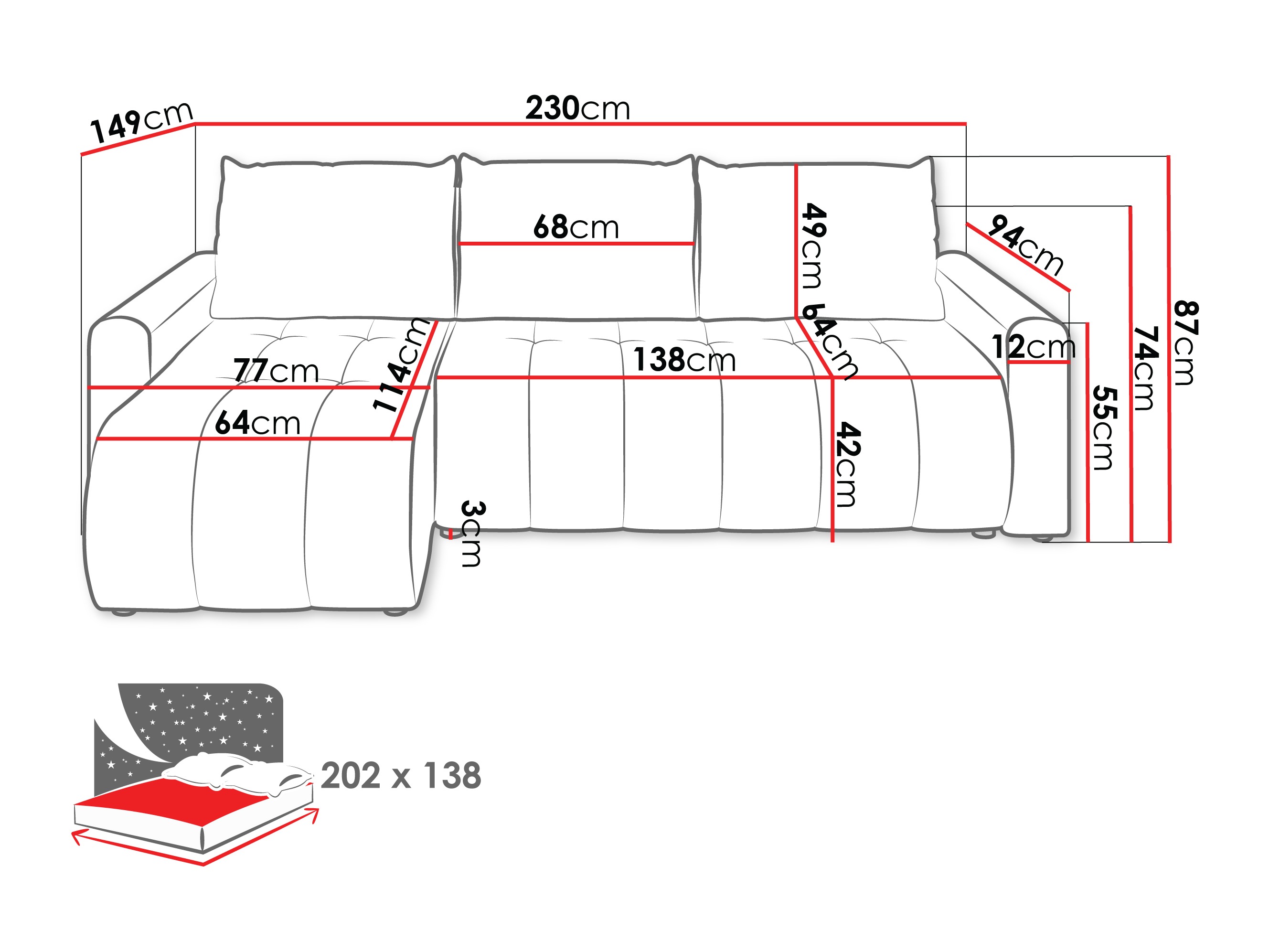 Sofá de canto Providence 198 (Polo 872)