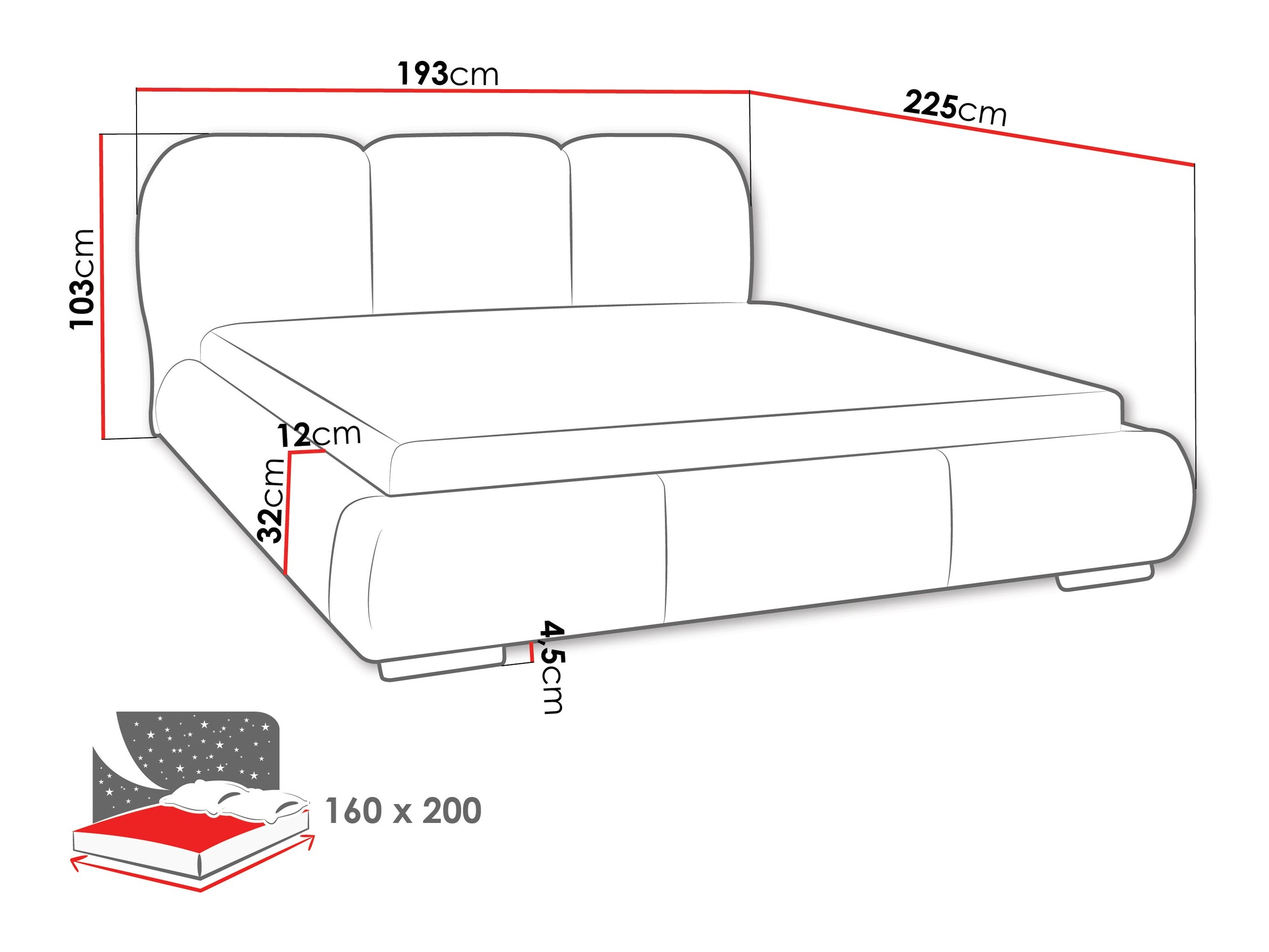 Cama TrendyNest 129 (Coral 50)