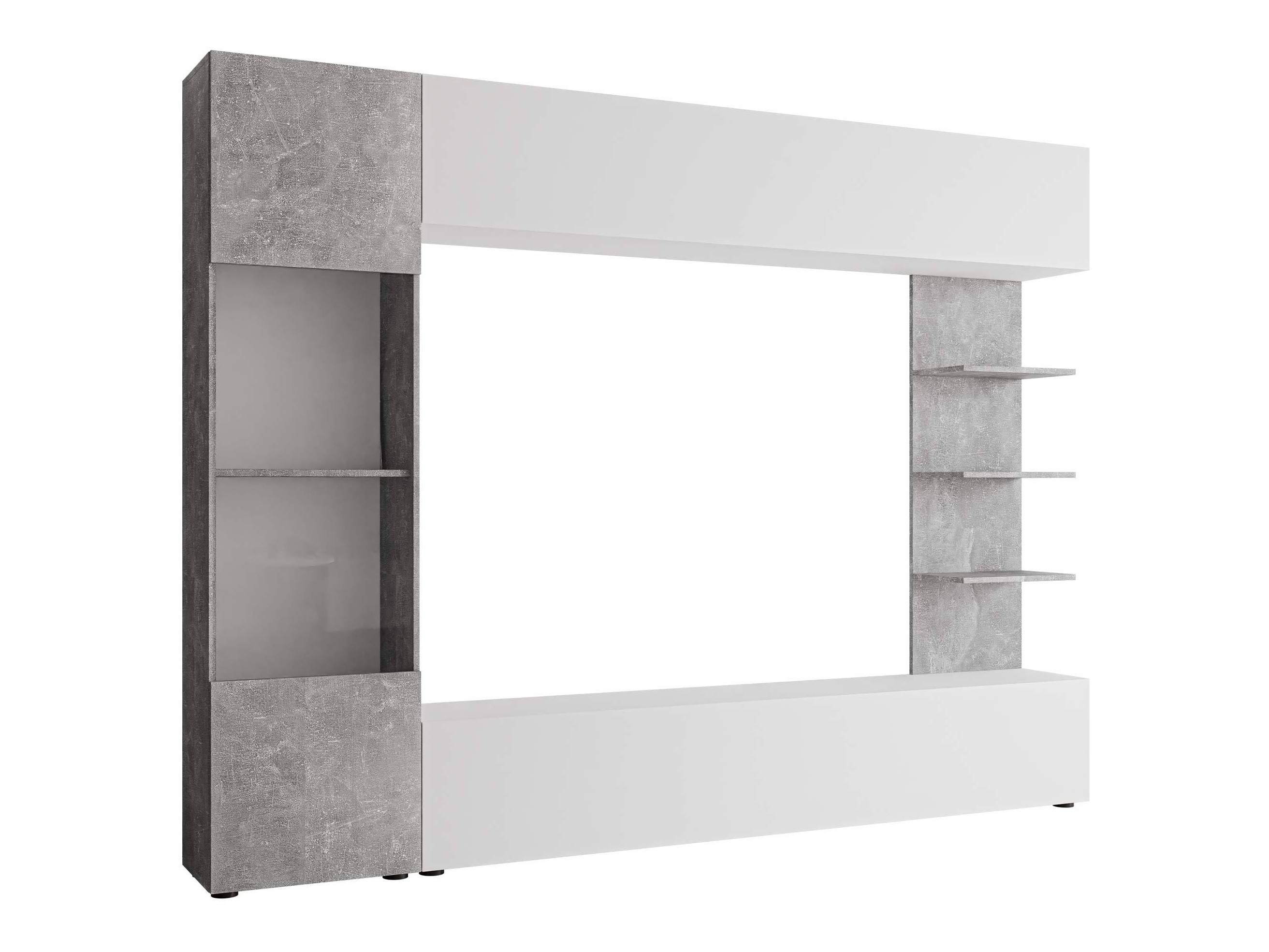 Conjunto para sala de estar Comfivo Animus (Branco + Cimento)