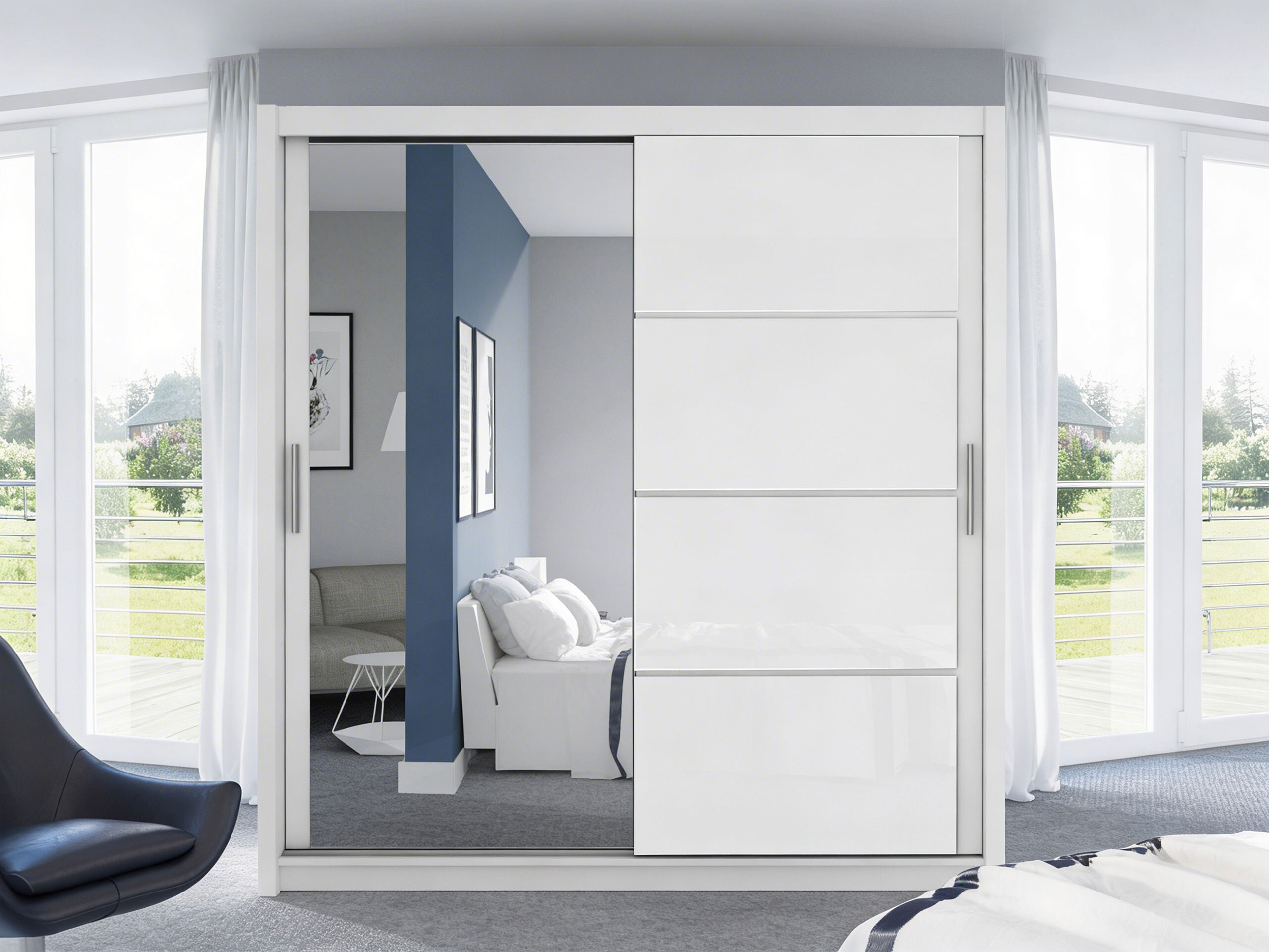 Roupeiro Honolulu 111 (Branco + Branco brilhante)