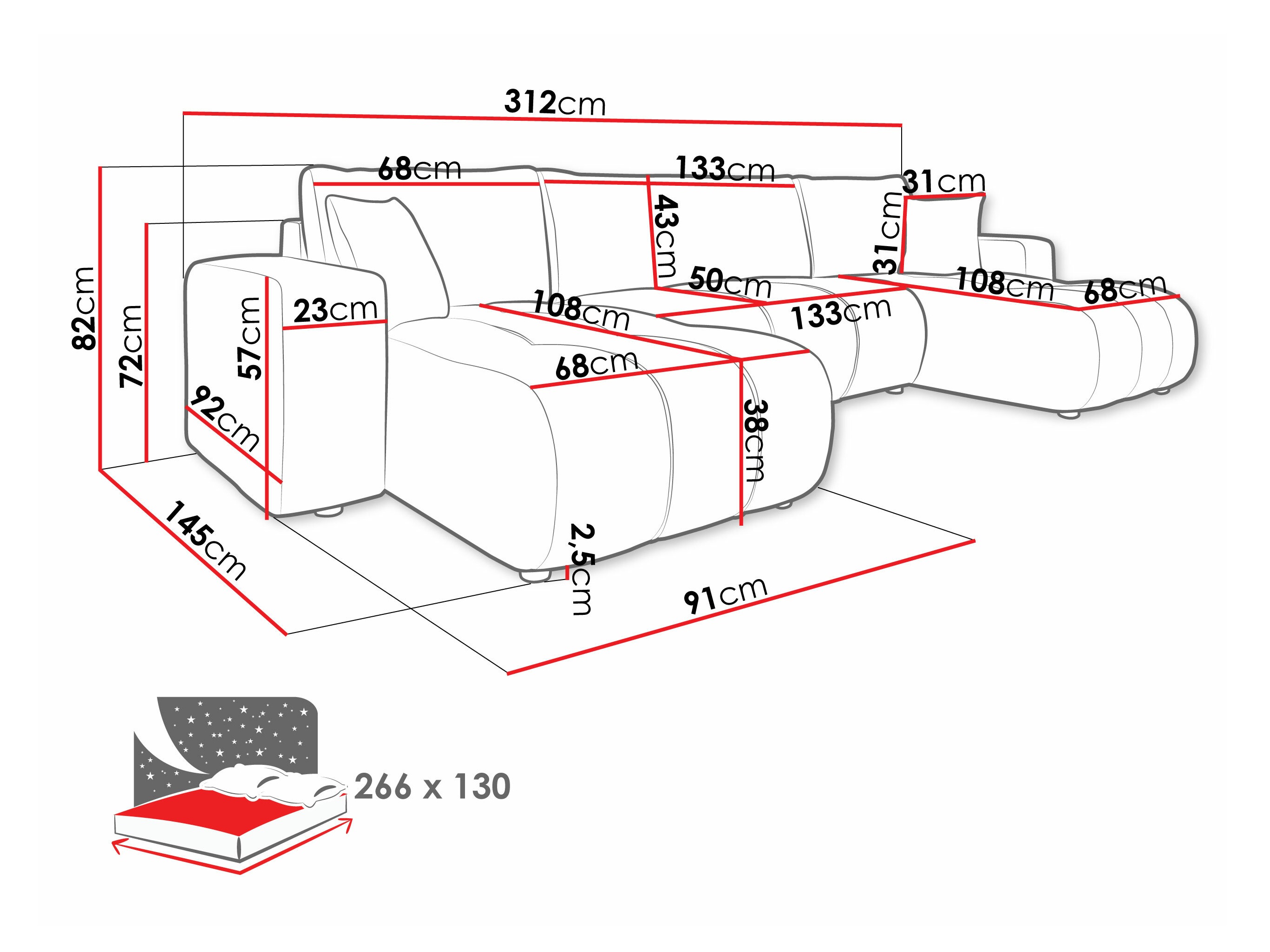 Sofá de canto SP6642