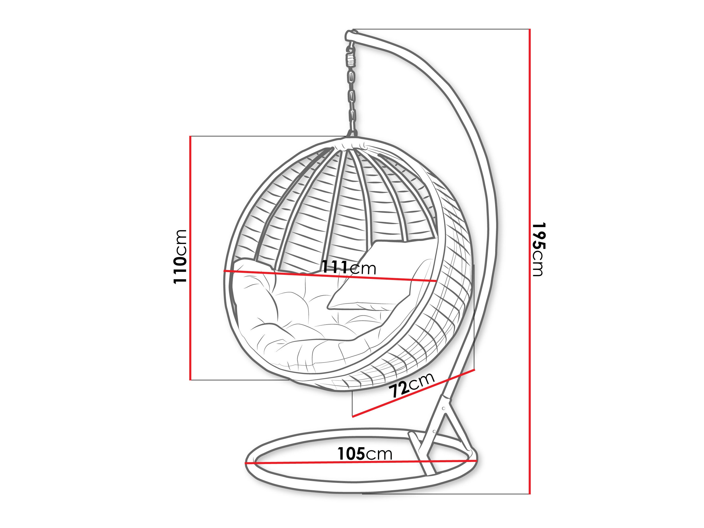 Cadeira suspensa Comfivo 407