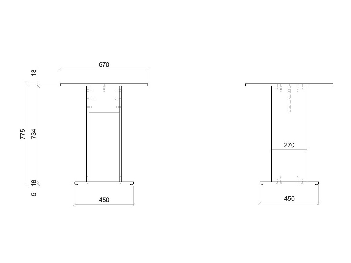 Mesa de apoio Ontario 225 (Branco)