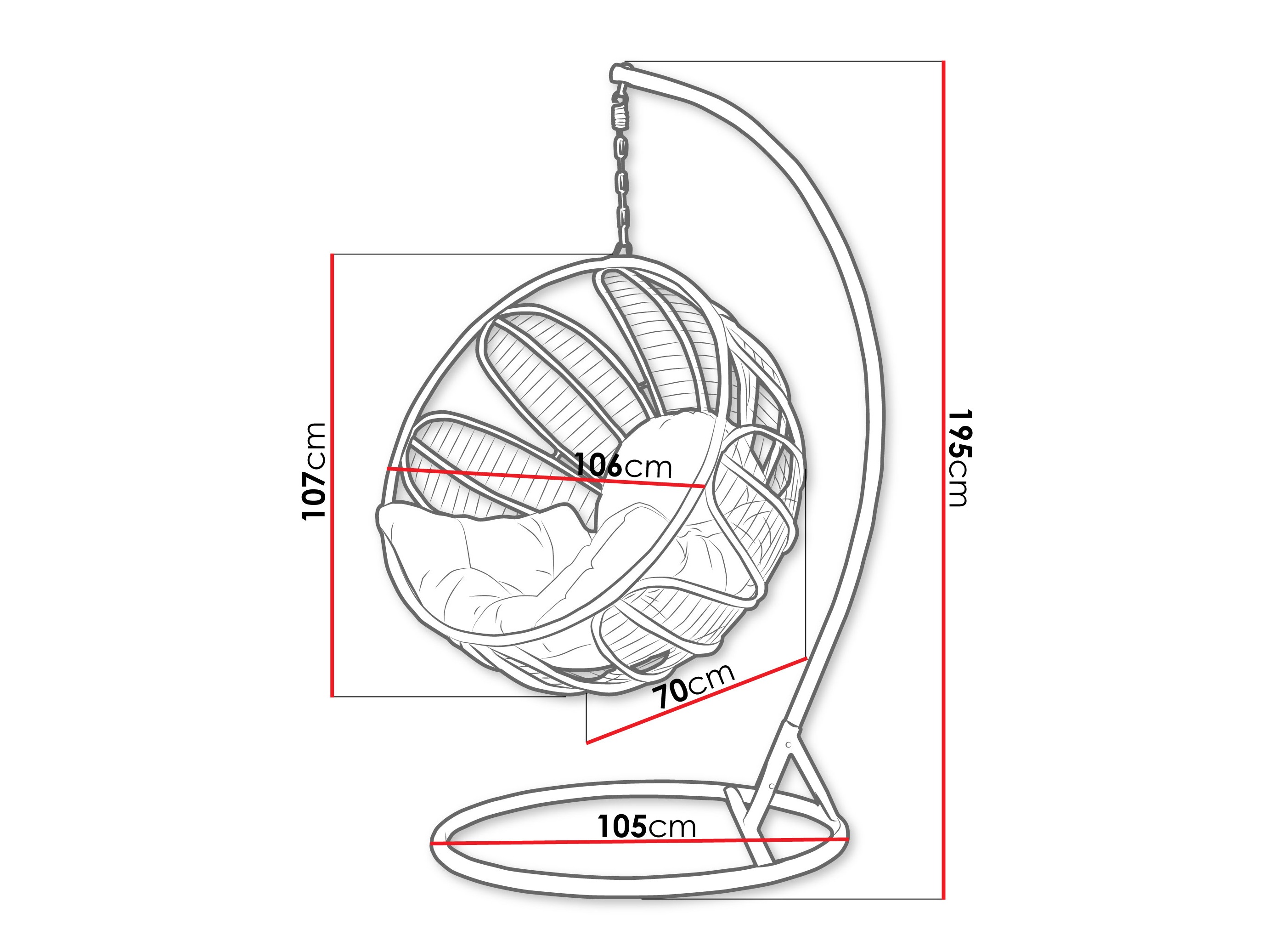 Cadeira suspensa Comfivo Ingenium (Verde escuro + Verde)
