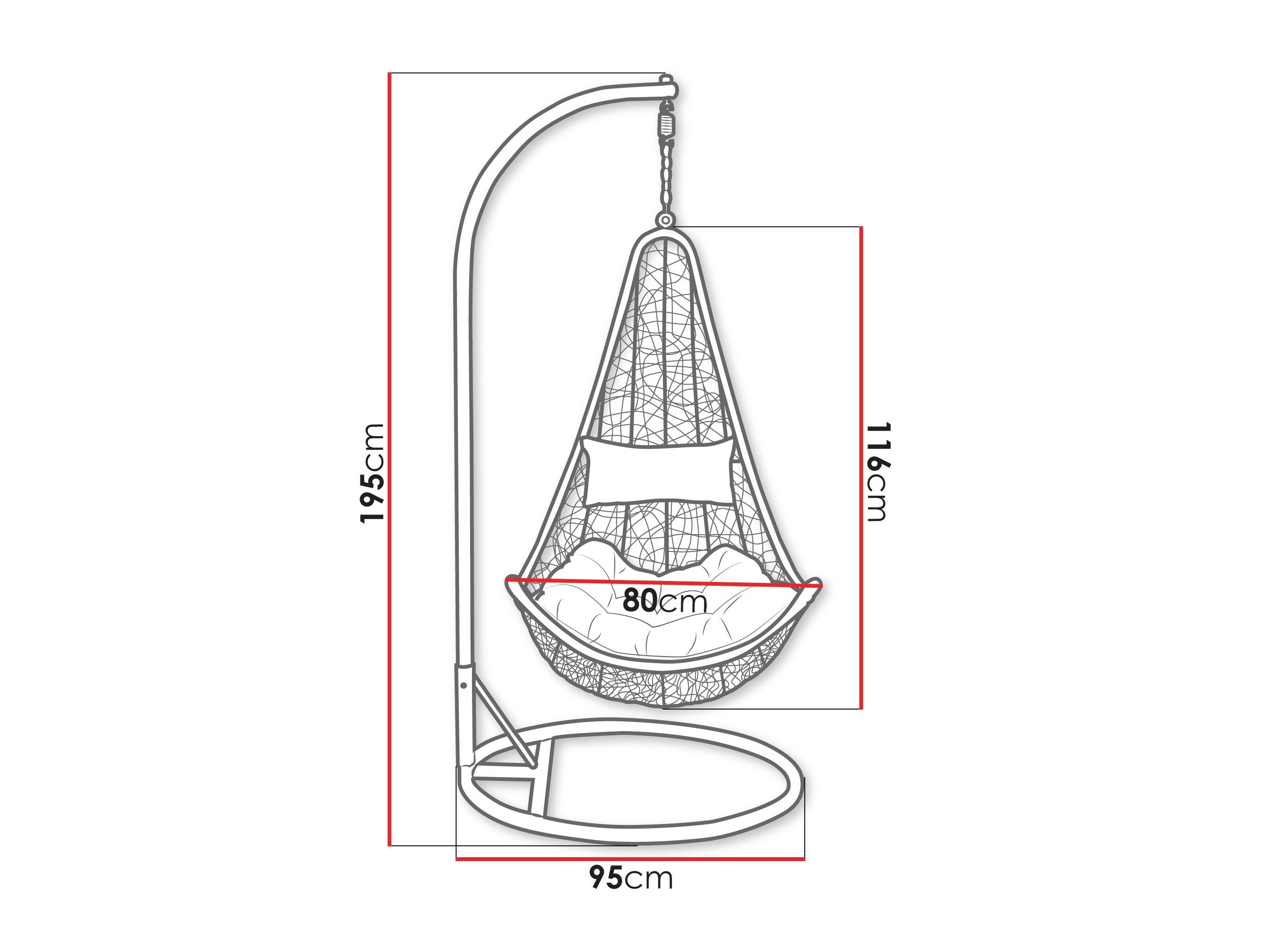 Cadeira suspensa Comfivo Figae (Cinzento)