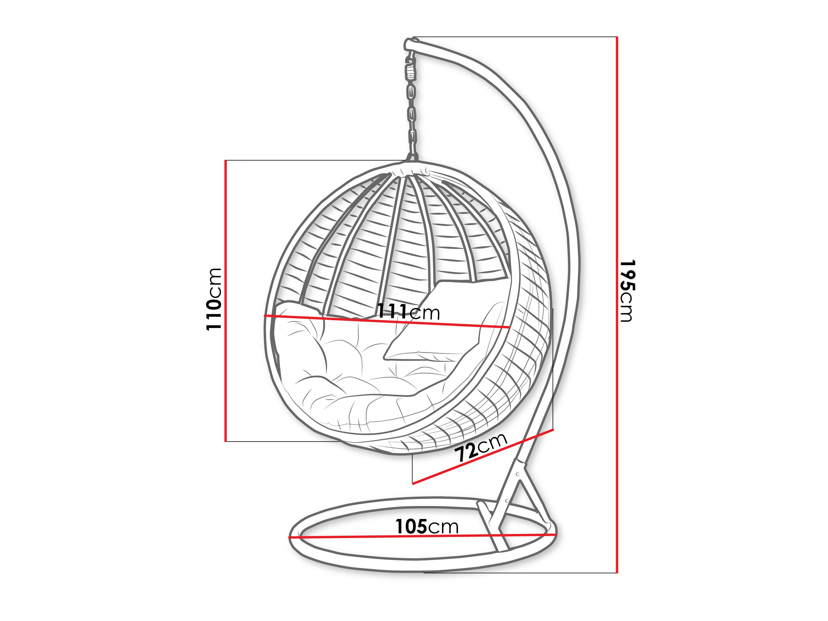 Cadeira suspensa Comfivo Hederis
