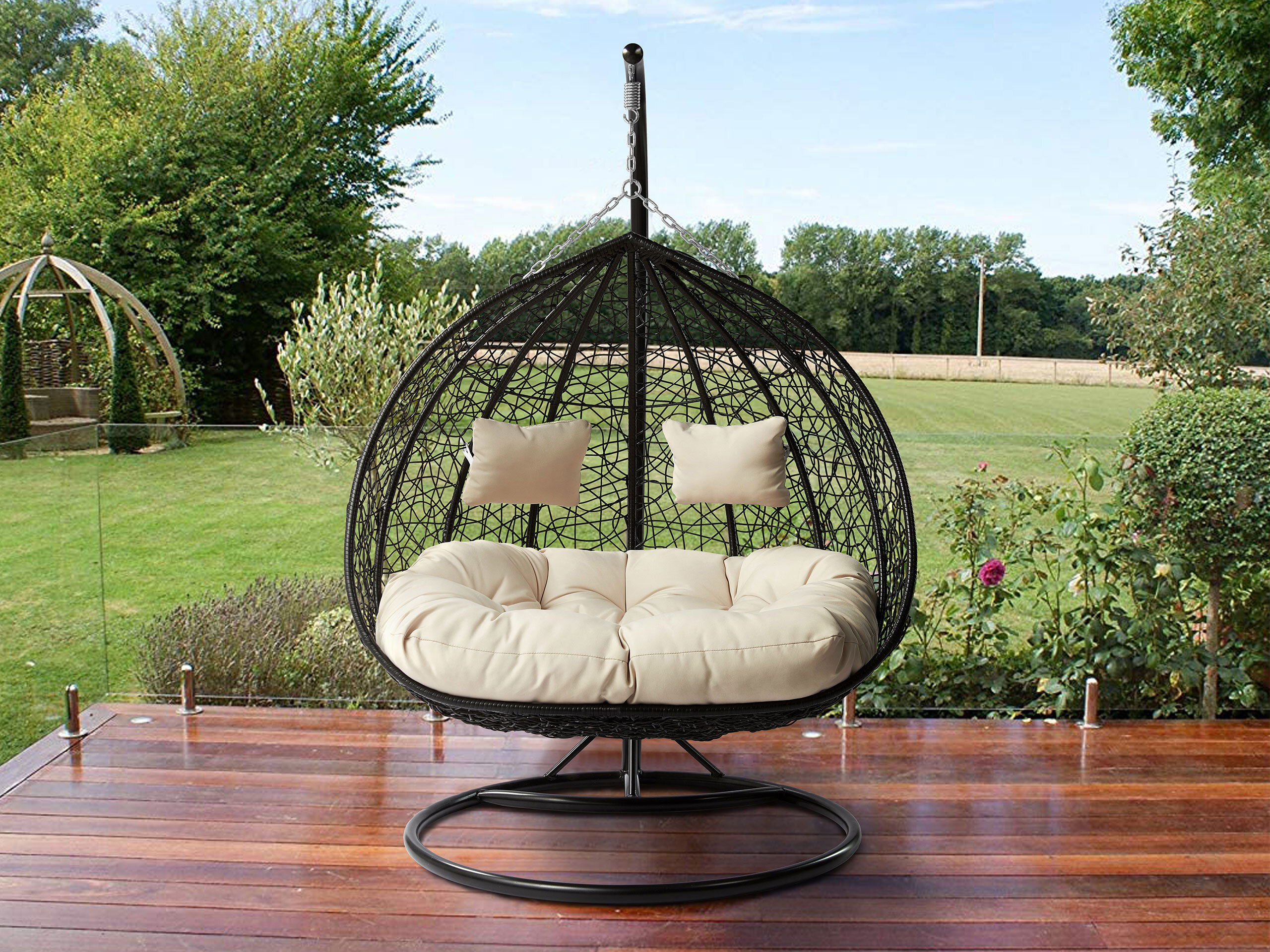 Cadeira suspensa Comfivo Audos (Preto + Creme)