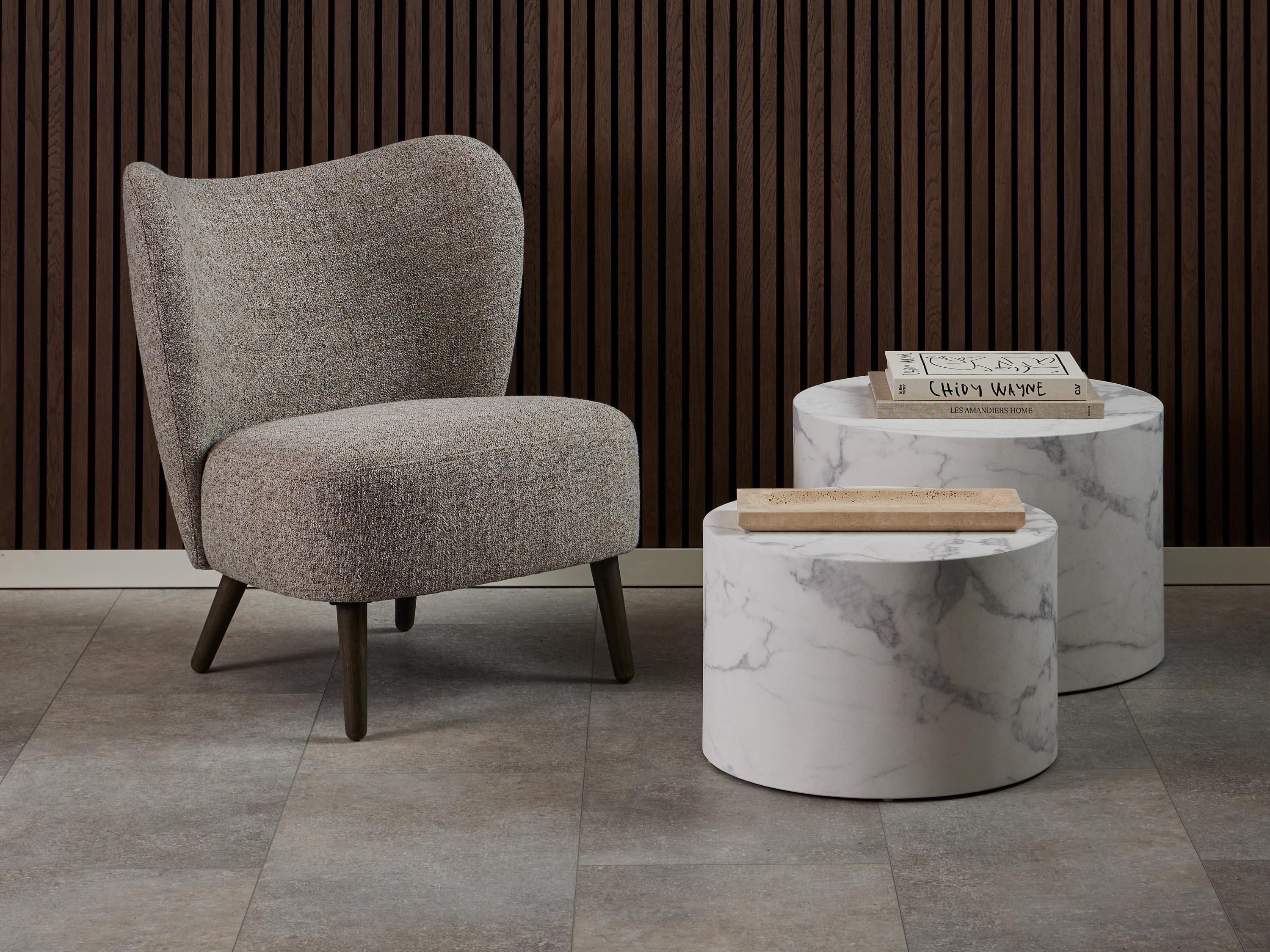 Conjunto de mesa de centro Norsica 800 (Marmore branco)