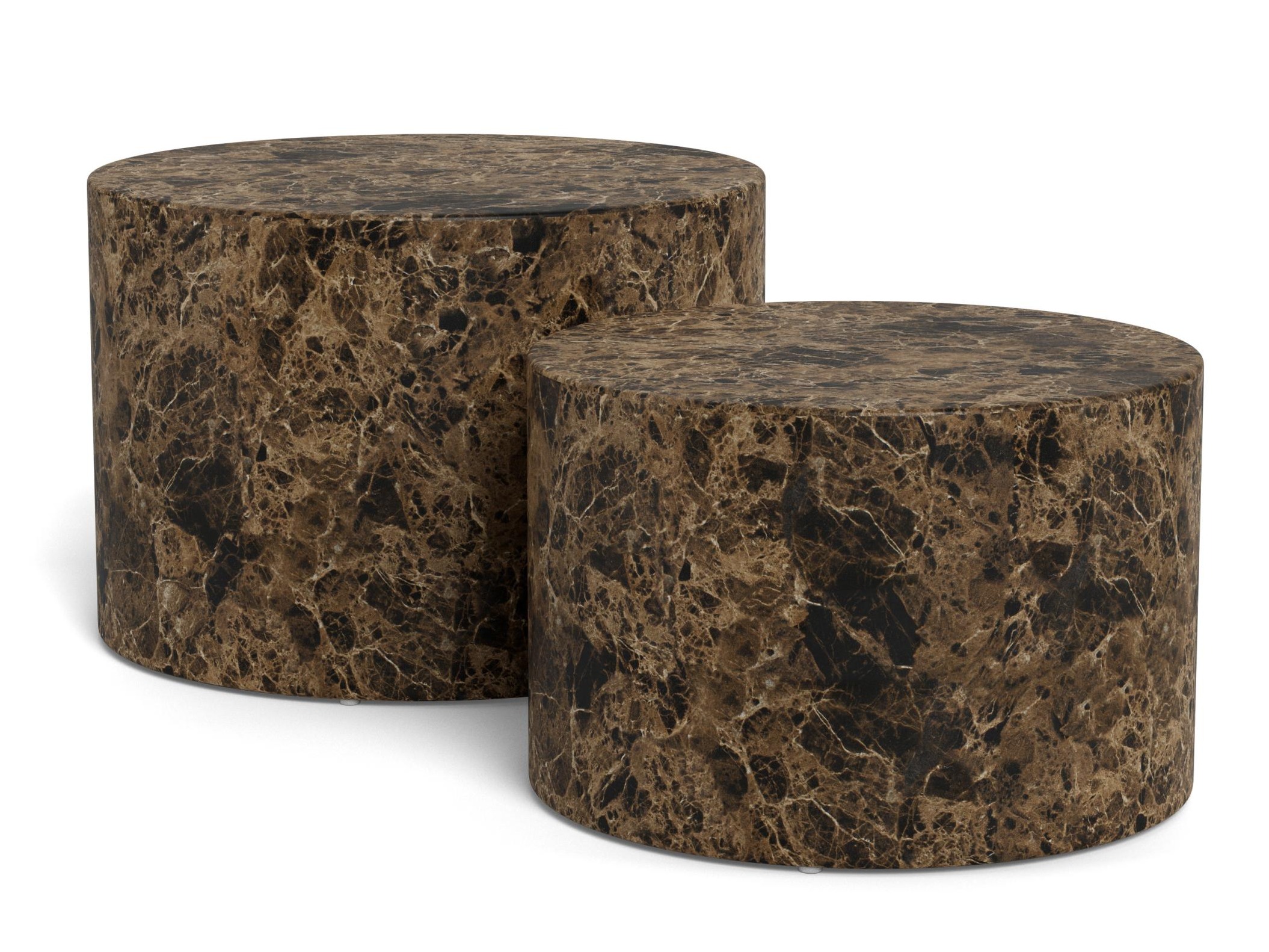 Conjunto de mesa de centro Norsica 800 (Mármore marrom)