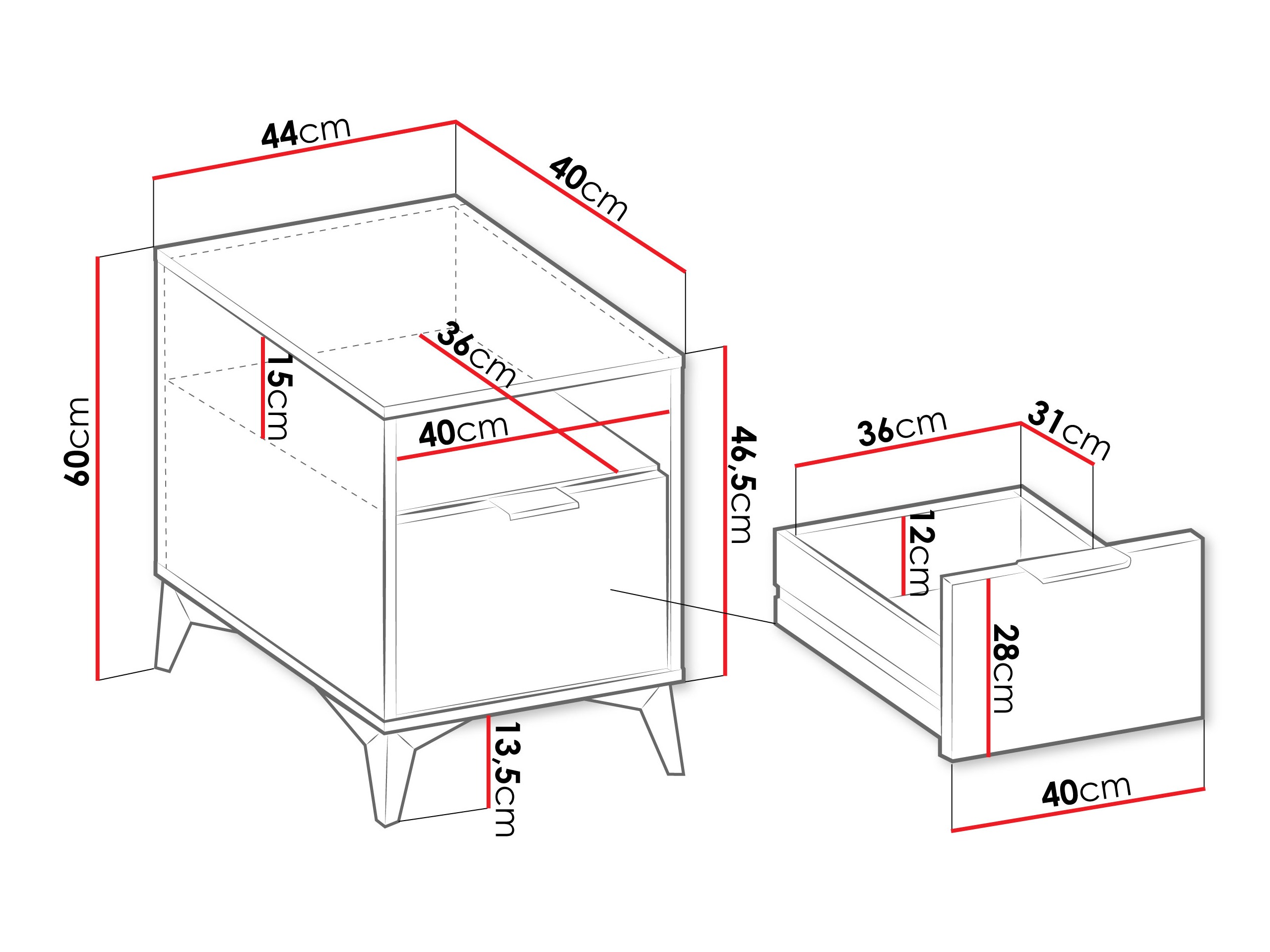Mesa de cabeceira Comfivo Citrus I