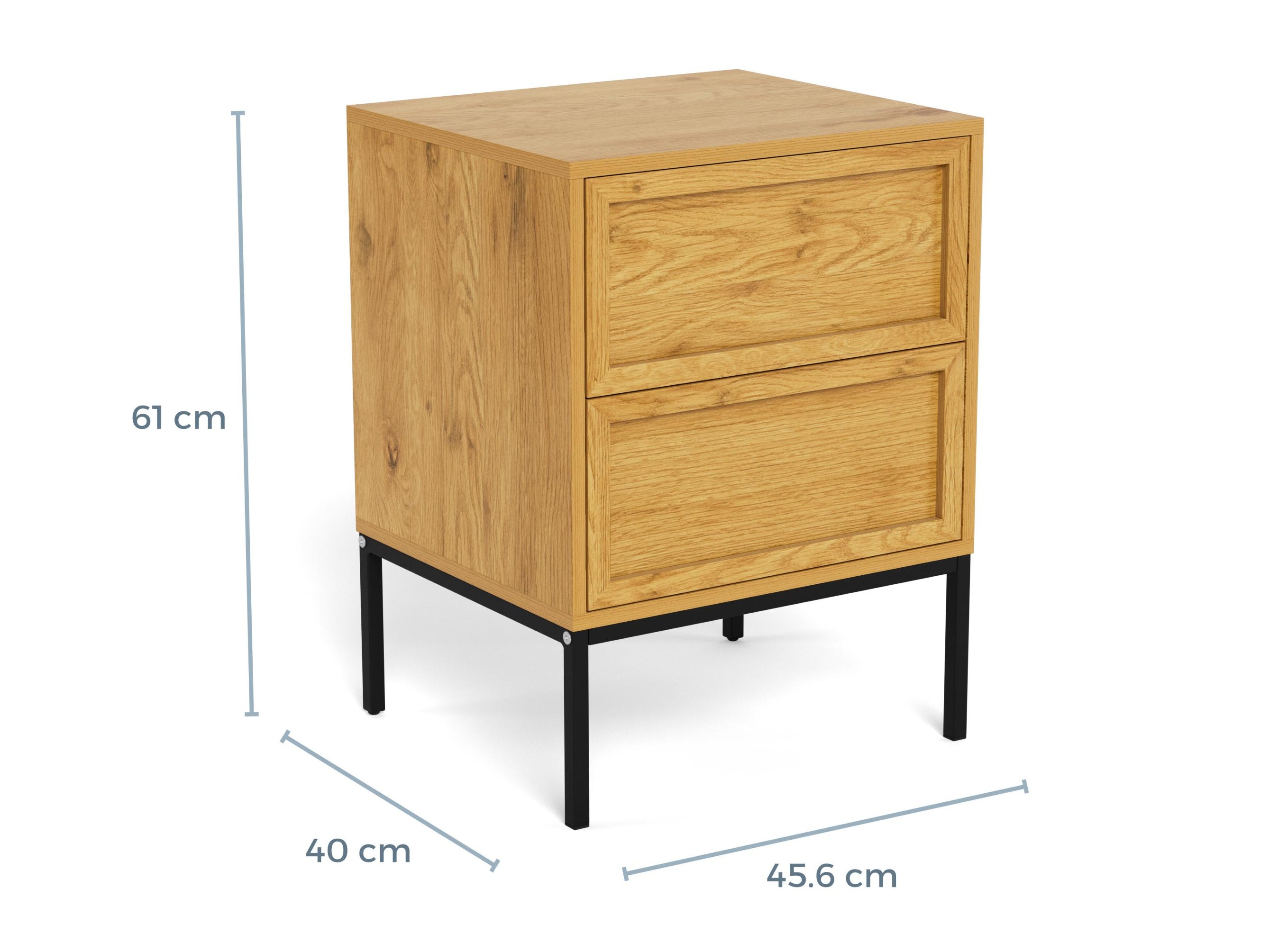 Mesa de cabeceira Norsica 1050 (Preto + Carvalho selvagem)