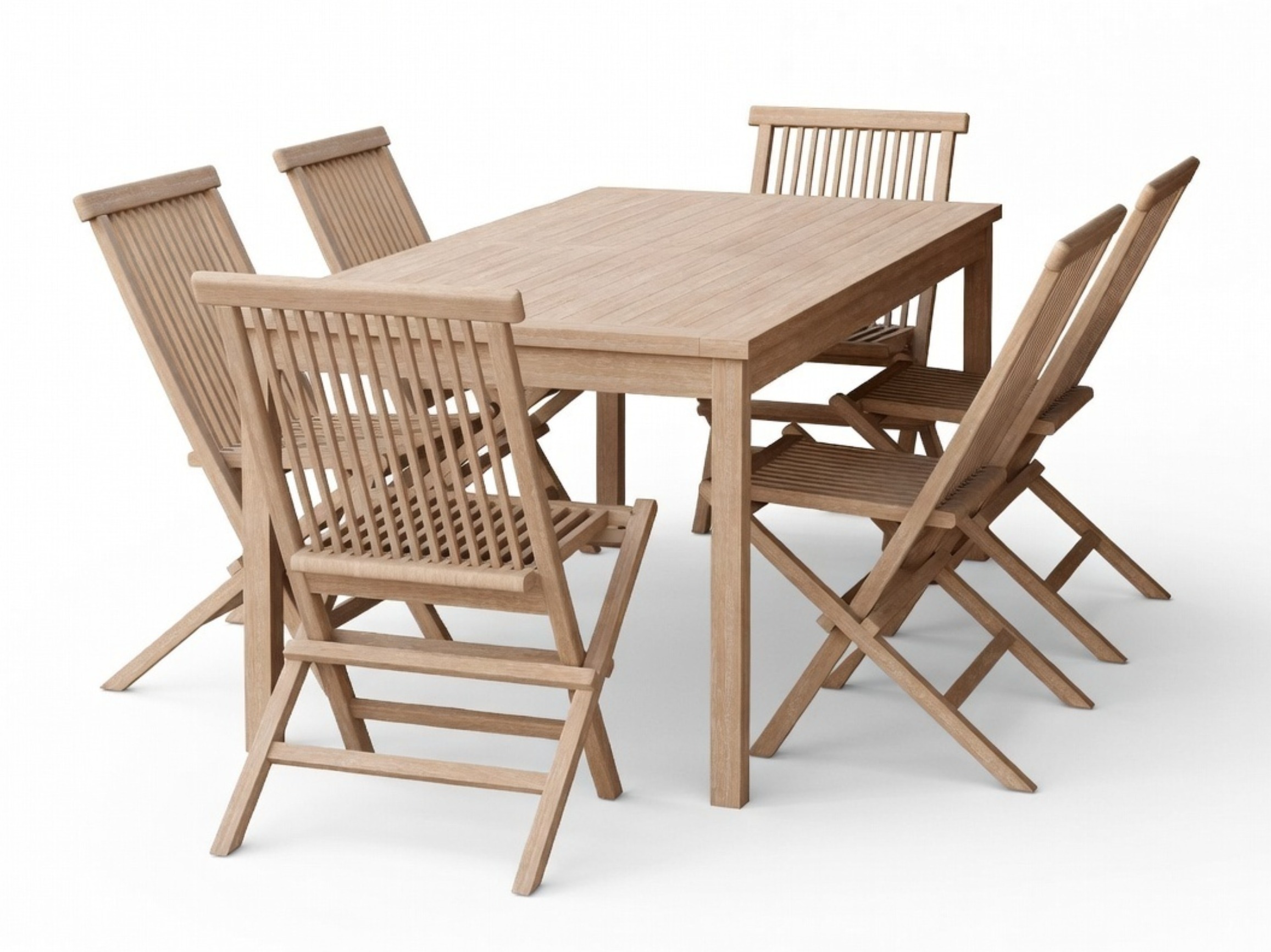 Conjunto de mesa e cadeiras Nunova 144 (Madeira clara)