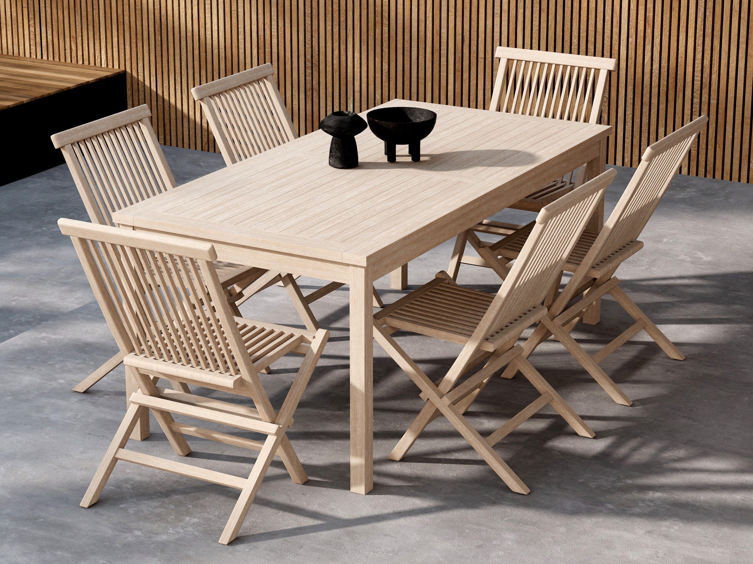 Conjunto de mesa e cadeiras Nunova 144 (Madeira clara)